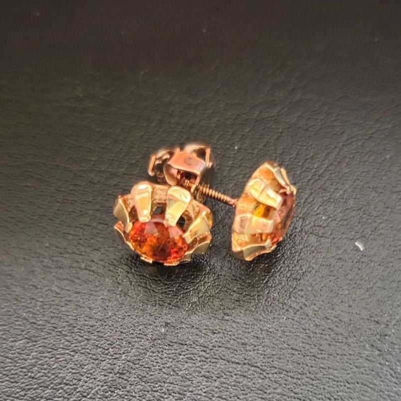 Citrine Gold Screw-Back Earrings 750 — Good (VG) Earrings