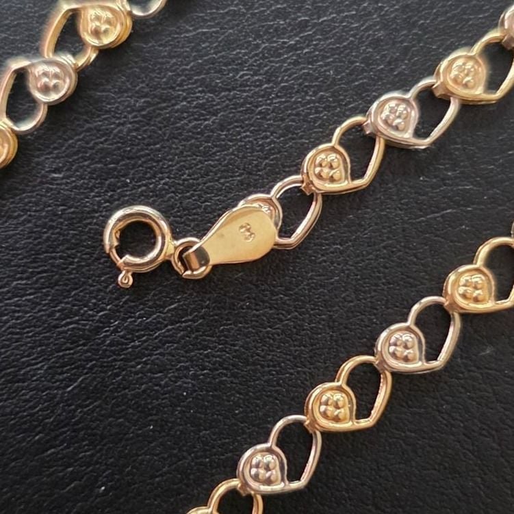 Heart necklace white/yellow gold 45cm — Good (VG) Necklaces & pendants