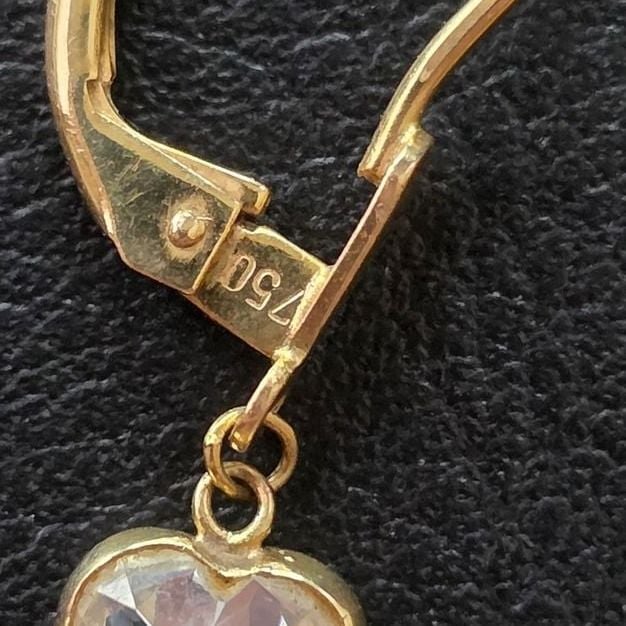 750 Heart Fan Drop Earrings — Good (VG) Earrings