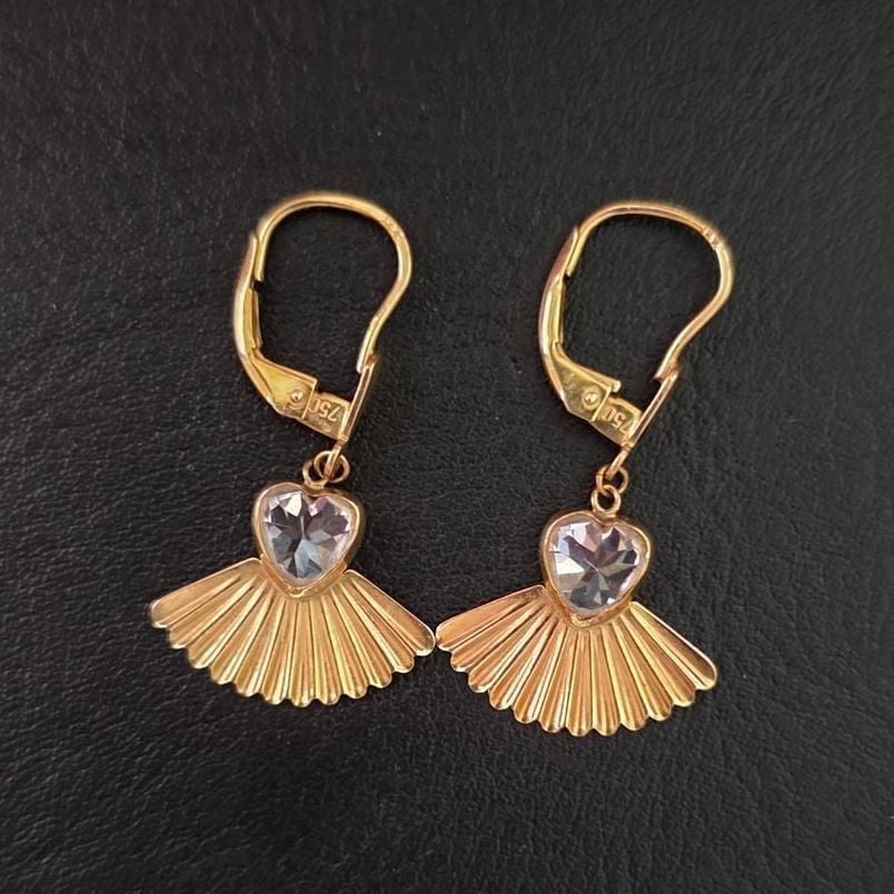 Pendientes colgantes abanico corazón 750 — Buen estado (VG) Pendientes