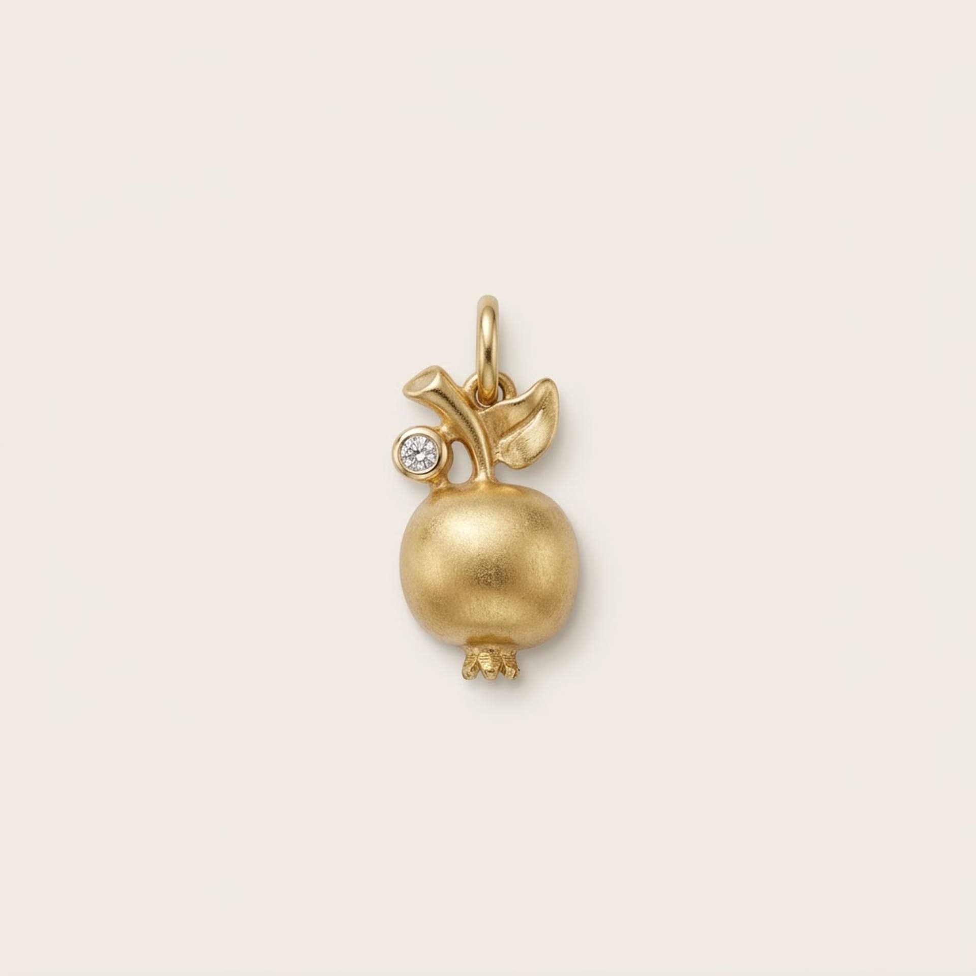 Gold Apple Pendant with Diamond — photo 1 of 4