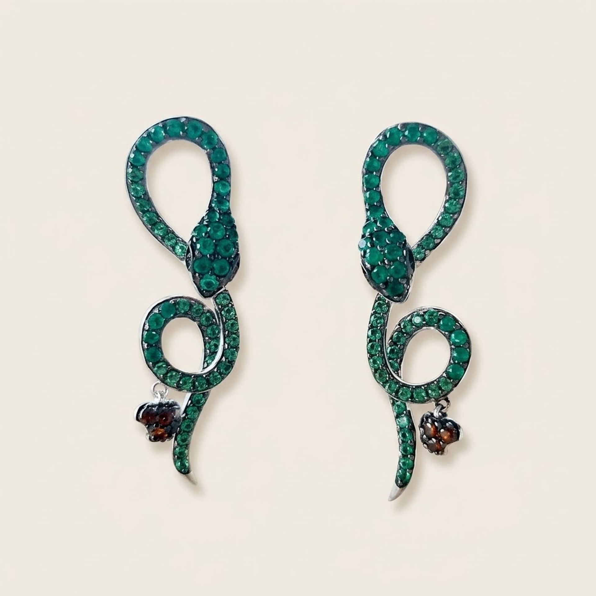 Snake Earrings with Apple 925 Silver — Mint (M) Earrings