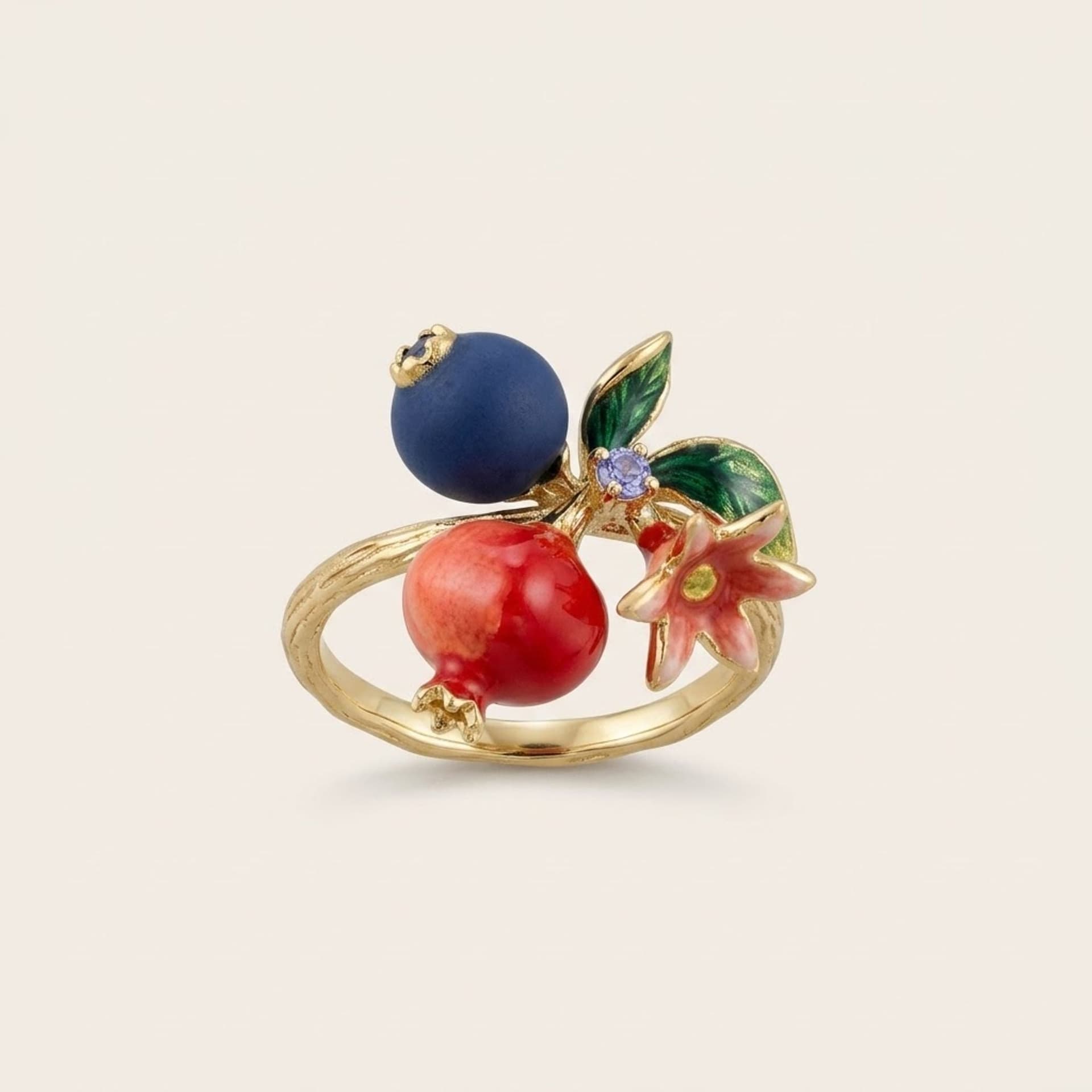 Enamel Ring with Fruits Yellow Gold Size 52 — photo 1 of 5