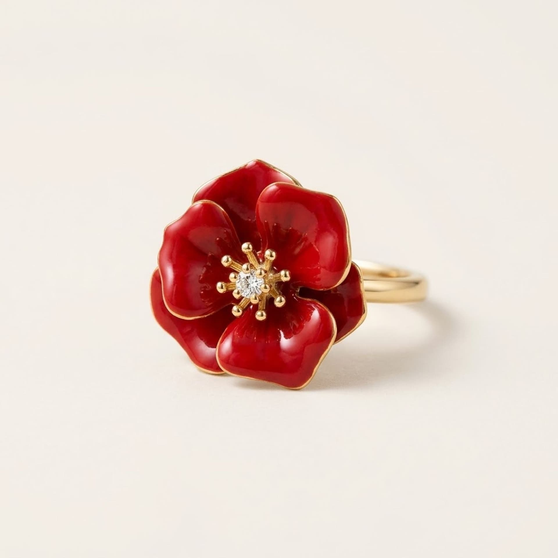 Rose Ring Enamel Yellow Gold Size 55 — photo 1 of 5