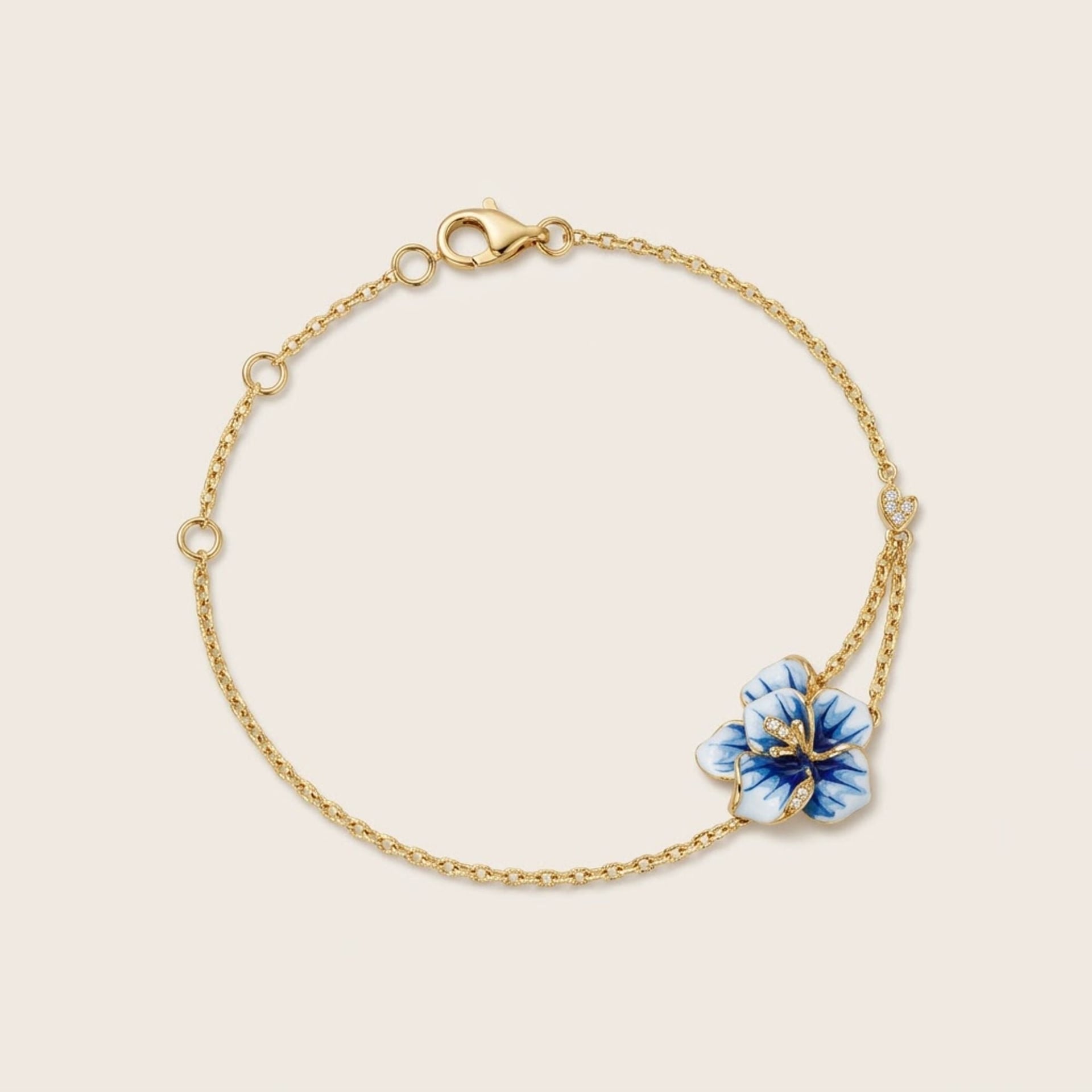 Enamel Flower Yellow Gold Bracelet — Mint (M) Bracelets