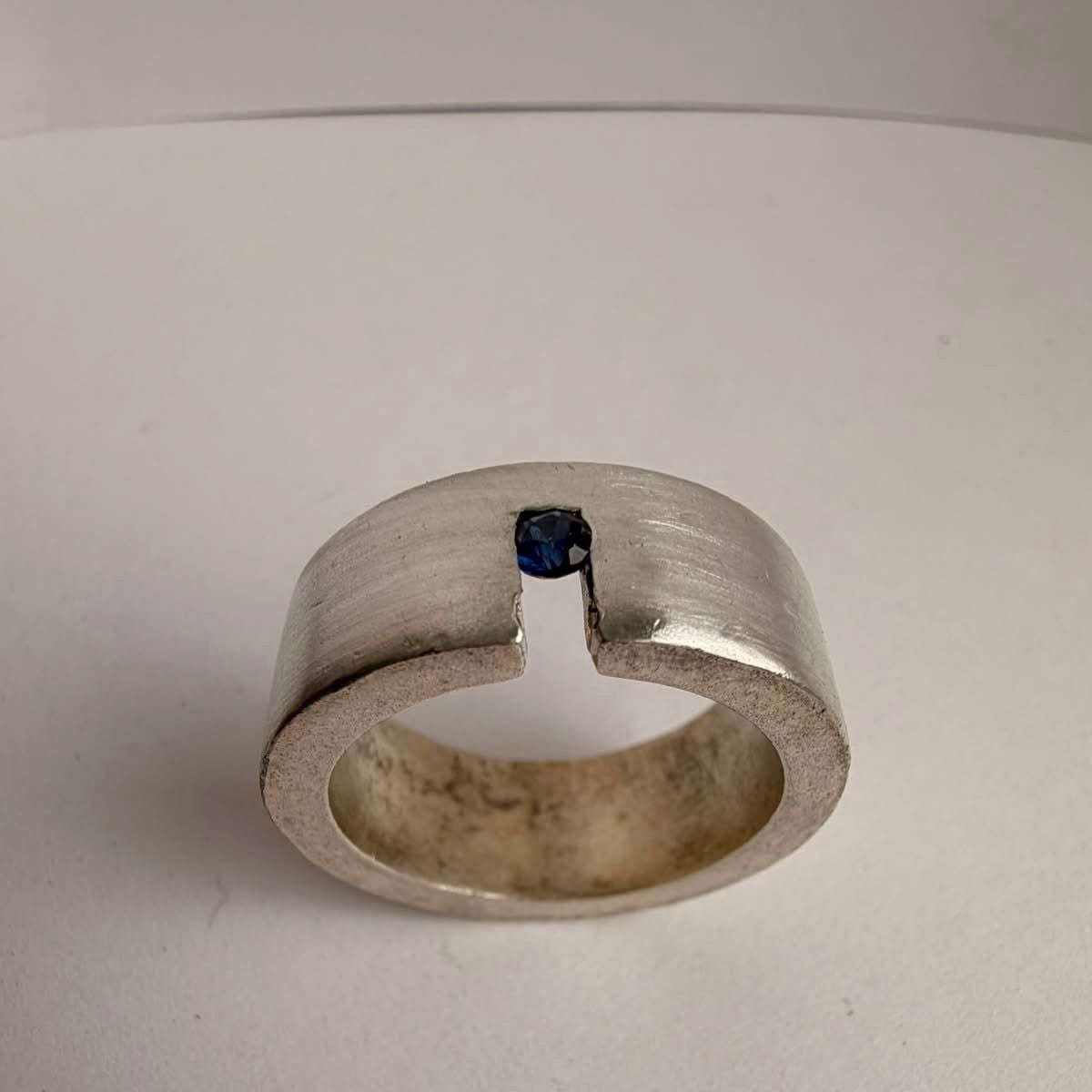 Silver Ring with Sapphire — Good (VG) Rings