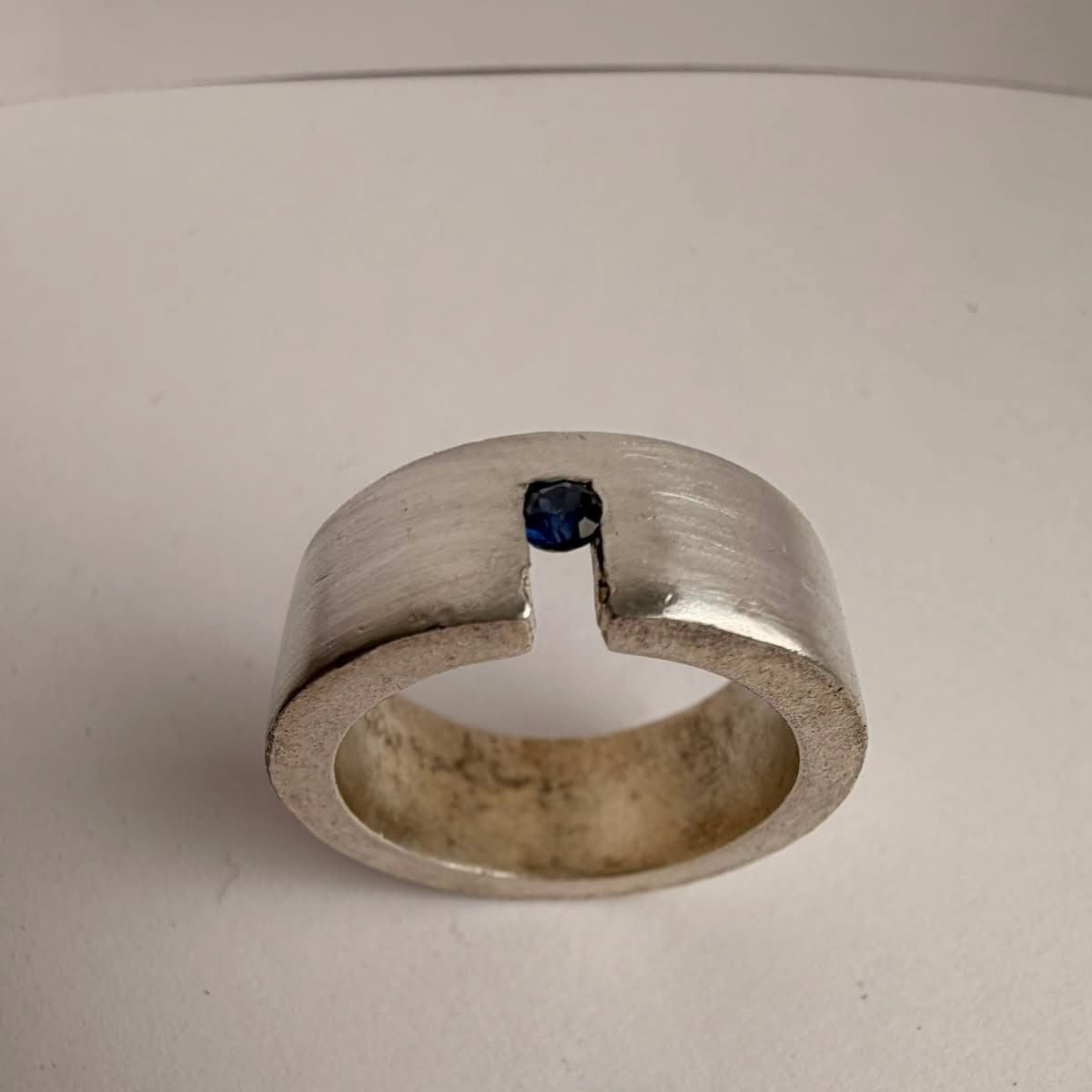 Silver Ring with Sapphire — Good (VG) Rings