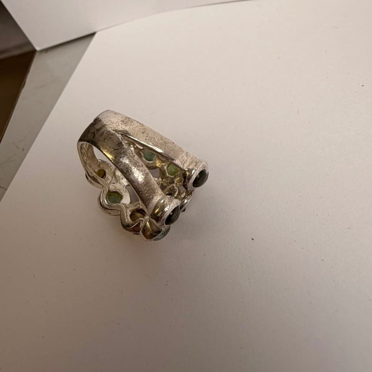 Silberring mit Turmalin Cabochons — Fair / Poor (F) Ringe