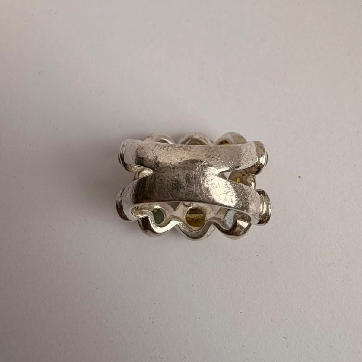 Silver Ring with Tourmaline Cabochons — Fair / poor (F) Rings