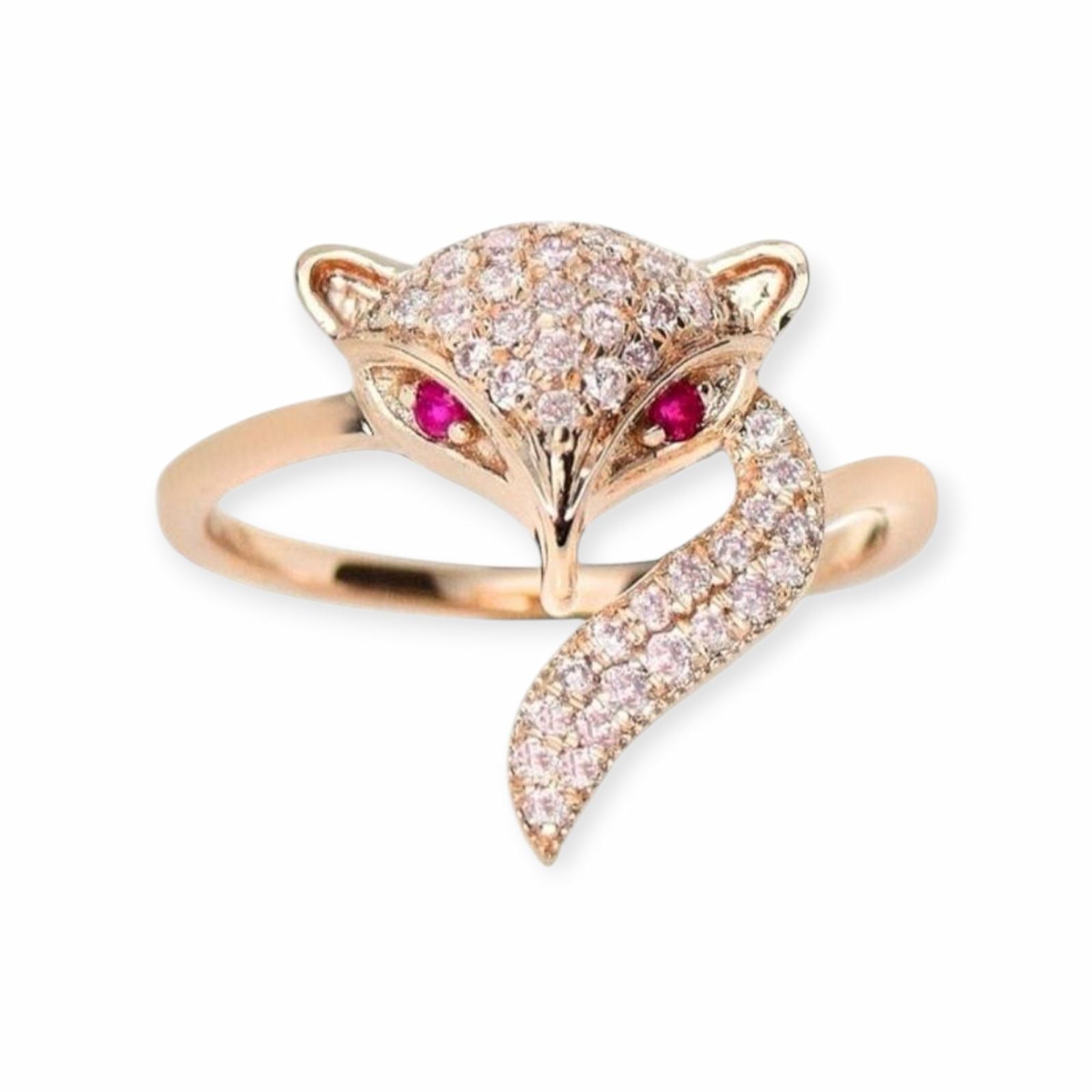Diamantring in 14K Roségold, 0.32 ct mit 0.04 ct Rubinen — As new (N) Rings