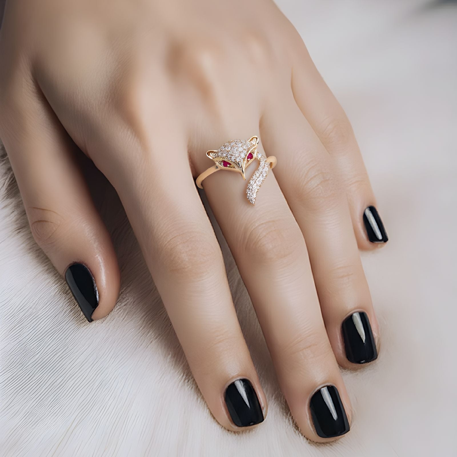 Diamantring in 14K Roségold, 0.32 ct mit 0.04 ct Rubinen — Neuwertig (N) Ringe