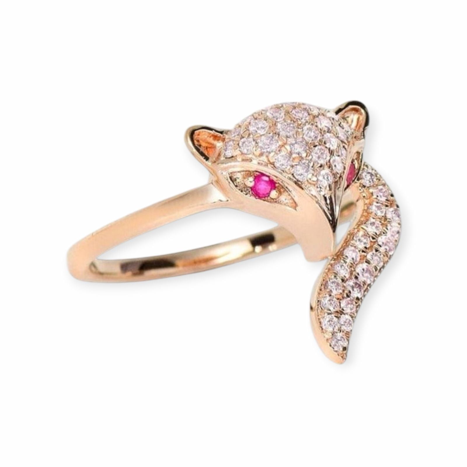 Diamantring in 14K Roségold, 0.32 ct mit 0.04 ct Rubinen — Neuwertig (N) Ringe