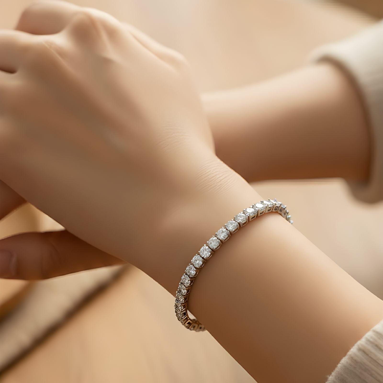 10.85ct Diamant Armband 14k Weissgold — Neuwertig (N) Armbänder