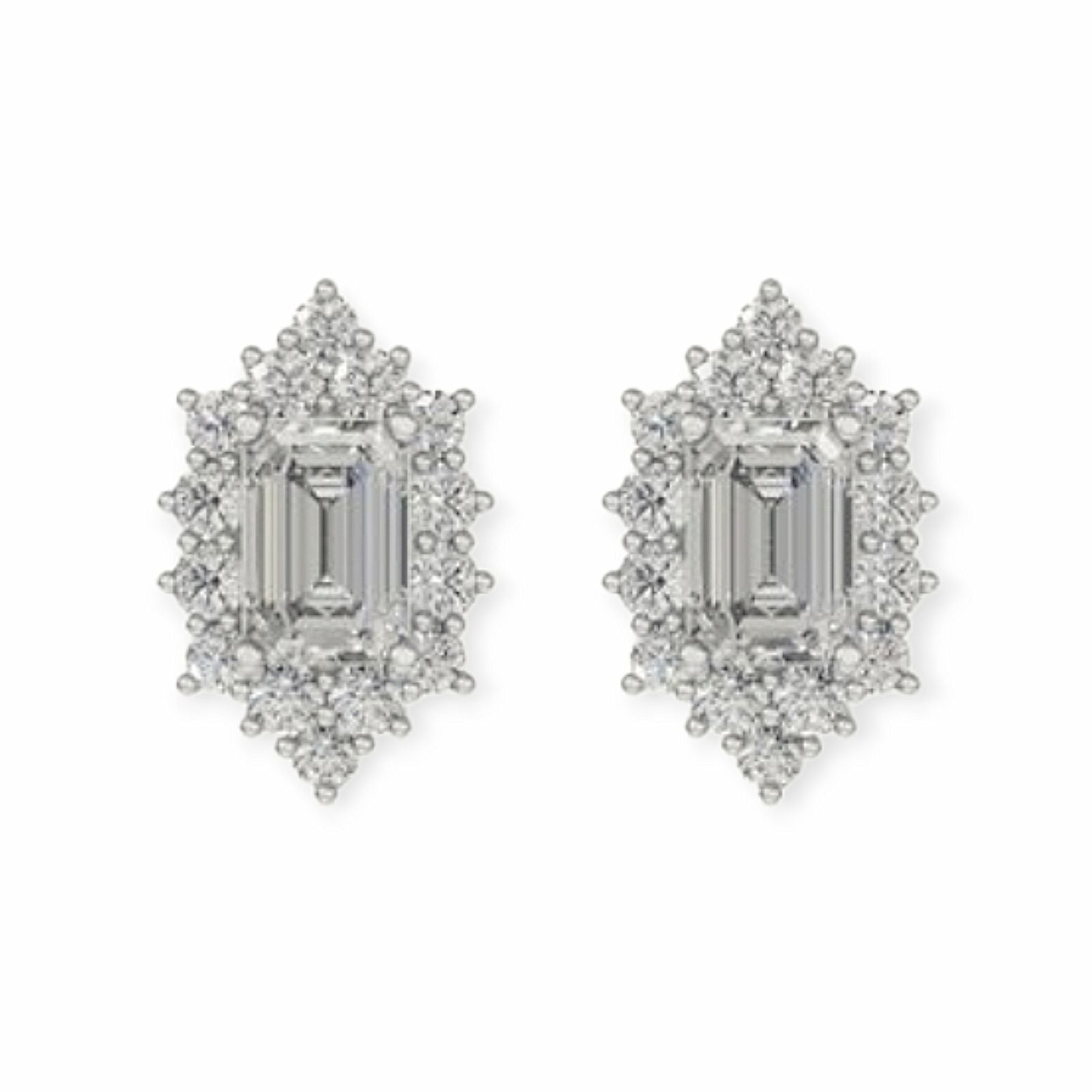 Labor Diamant Ohrring 14k Weissgold, 1.25 ct mit 0.54 ct Labor-Diamanten — Neuwertig (N) Ohrringe