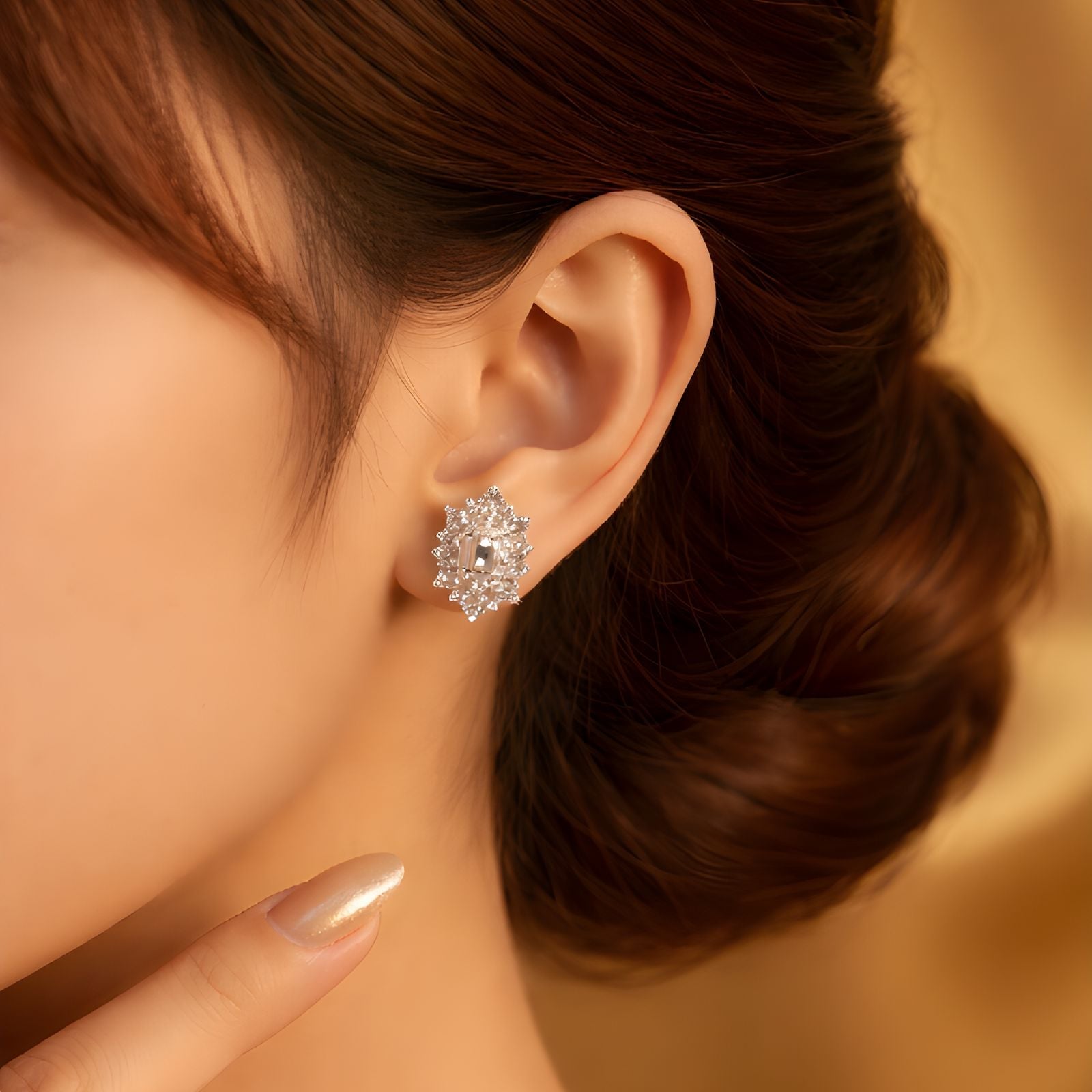 Labor Diamant Ohrring 14k Weissgold, 1.25 ct mit 0.54 ct Labor-Diamanten — As new (N) Earrings