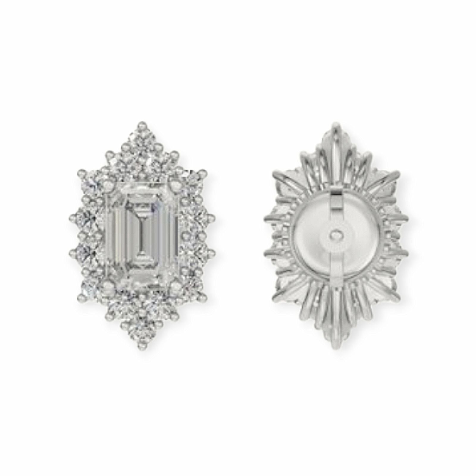 Labor Diamant Ohrring 14k Weissgold, 1.25 ct mit 0.54 ct Labor-Diamanten — As new (N) Earrings