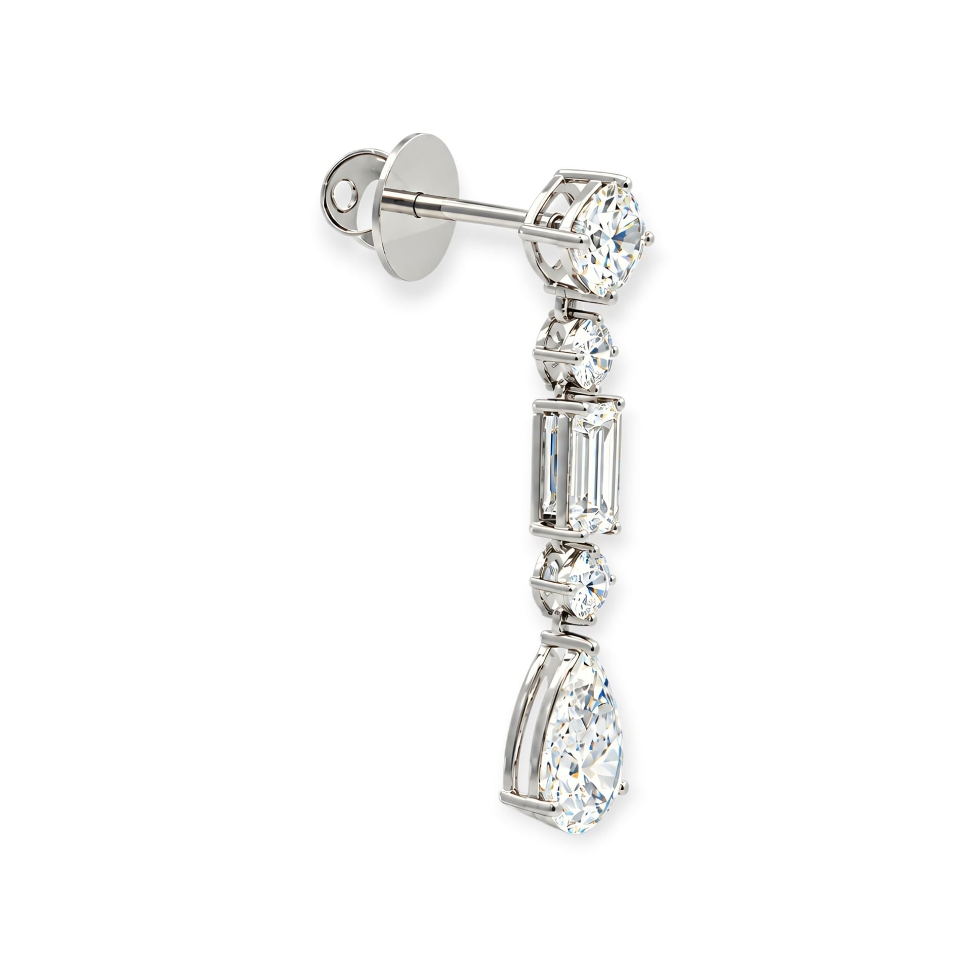 4.27ct Labor Diamant Hängeohrringe 14k Weissgold — Neuwertig (N) Ohrringe