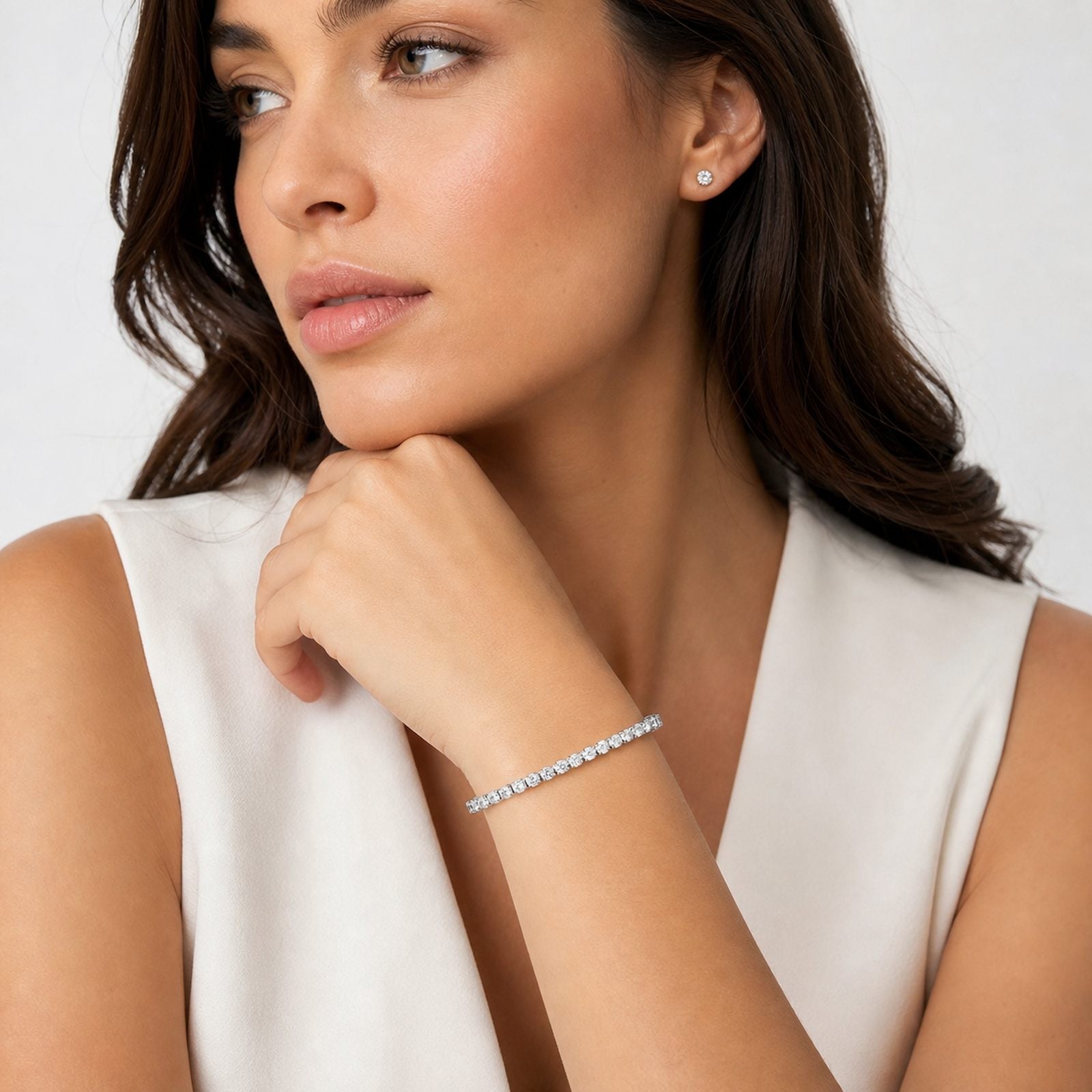8.95ct Labor Diamant Armband 14k Weissgold — As new (N) Bracelets