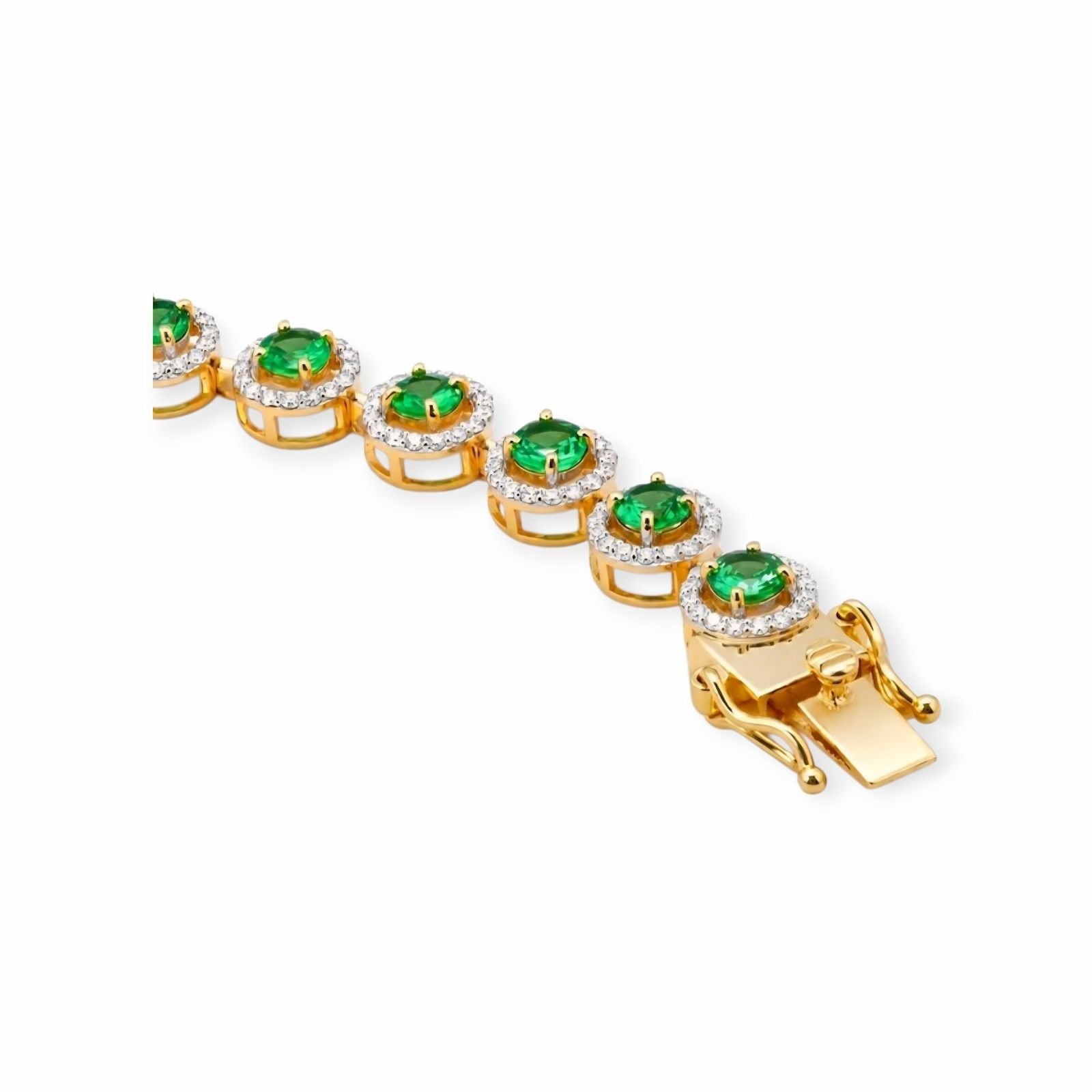 Tsavorit Armband 14k Gelbgold, 5.50 ct mit 1.84 ct Diamanten — Come nuovo (N) Braccialetti