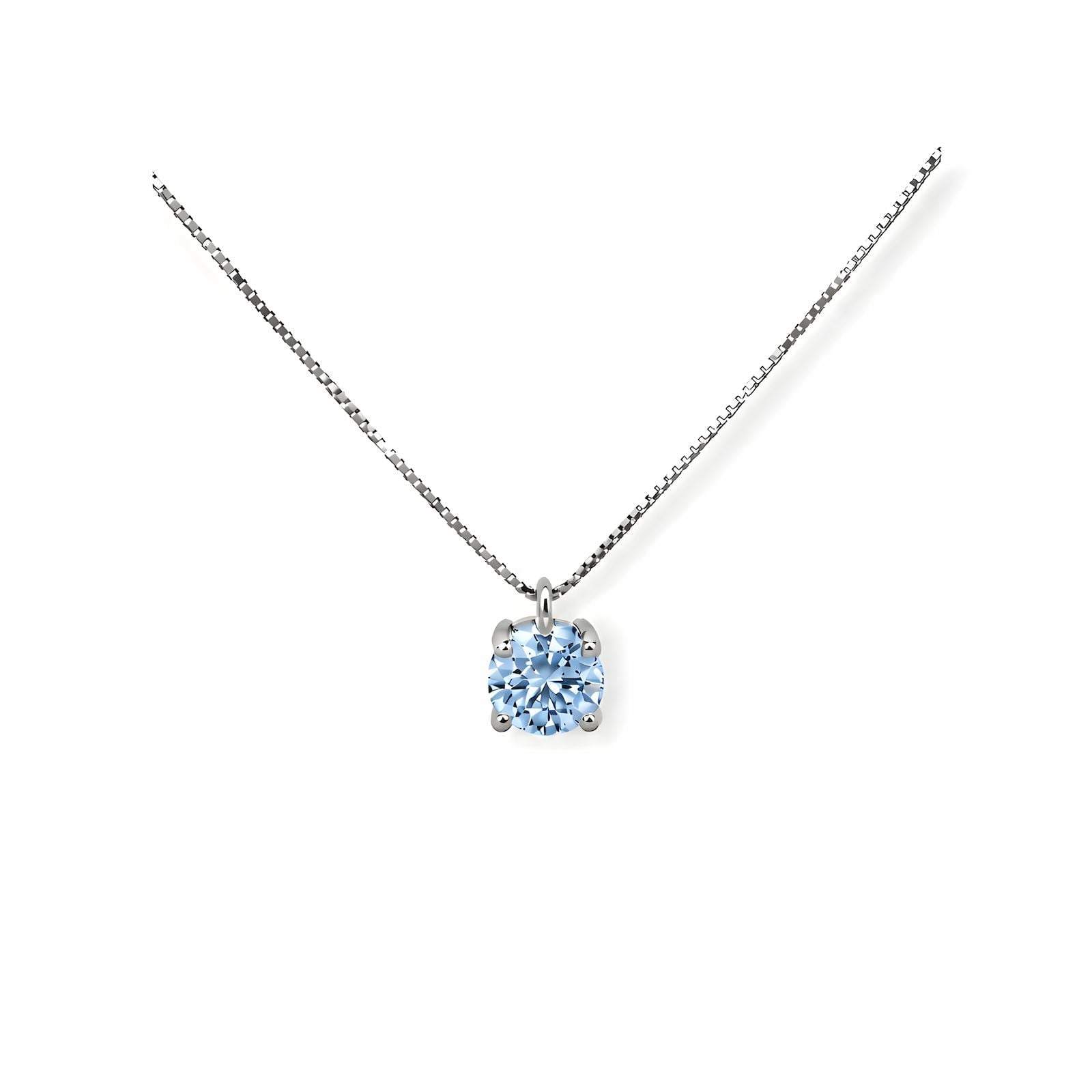 1ct blauer Labor Diamant Halskette 14k Weissgold — Neuwertig (N) Ketten & Anhänger