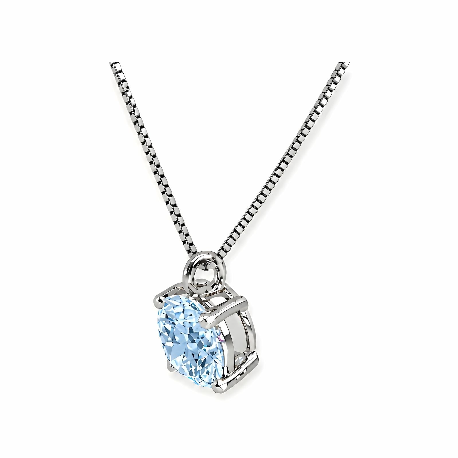 1ct blauer Labor Diamant Halskette 14k Weissgold — Neuwertig (N) Ketten & Anhänger