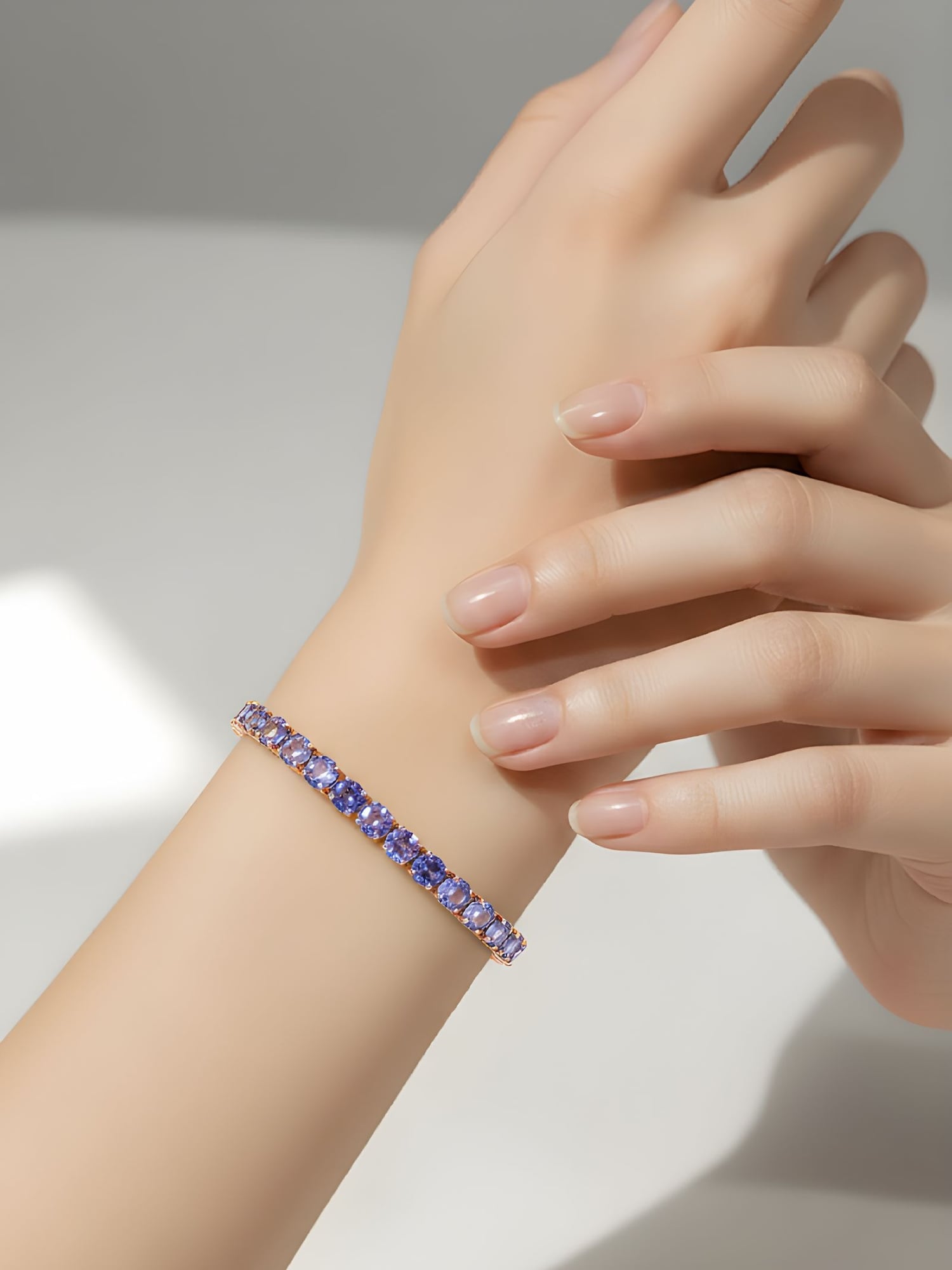 Pulsera Tanzanita 17.90ct Oro Rosa 14k — Como nuevo (N) Pulseras