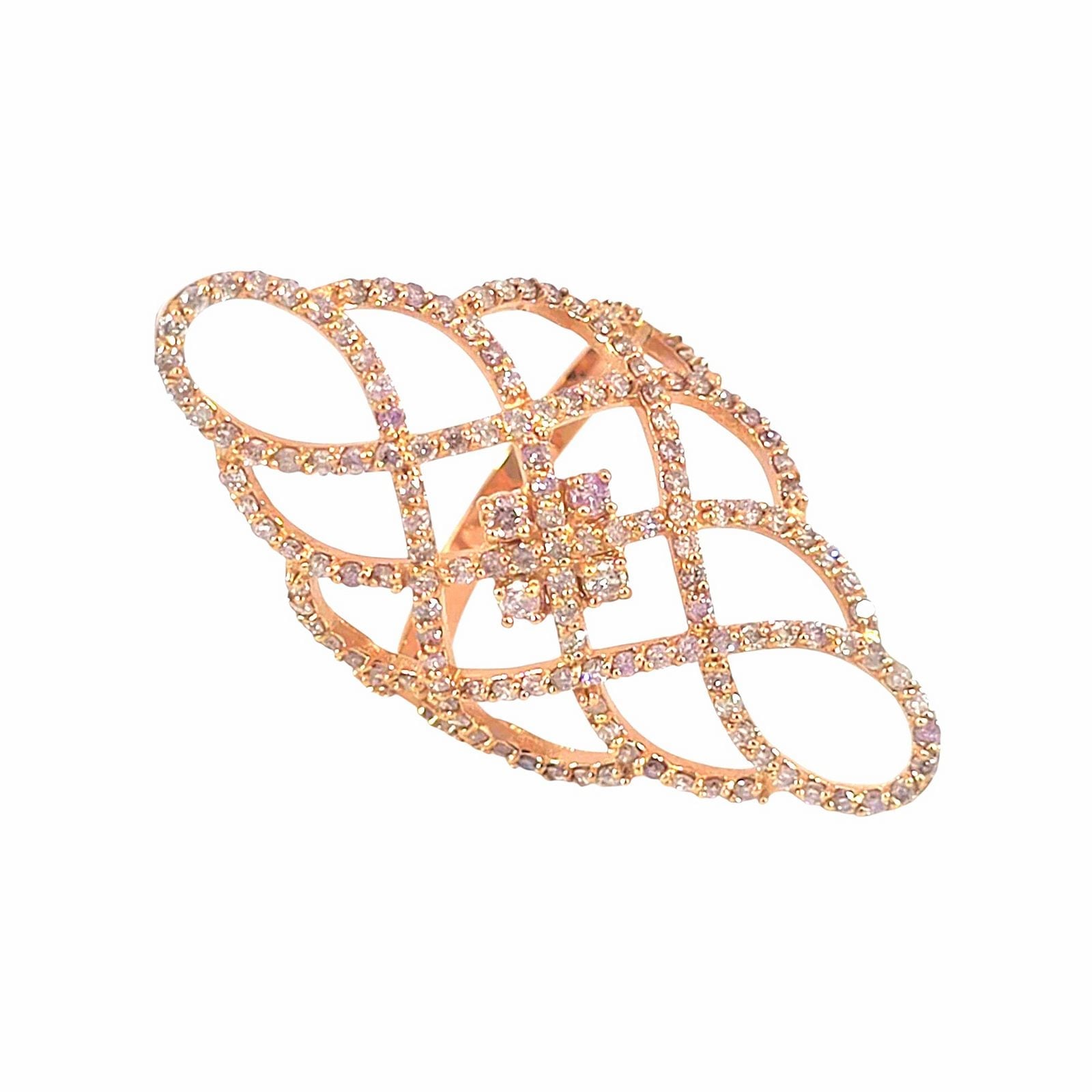 Diamond Ring 14k Rose Gold, 1.46 ct — As new (N) Rings