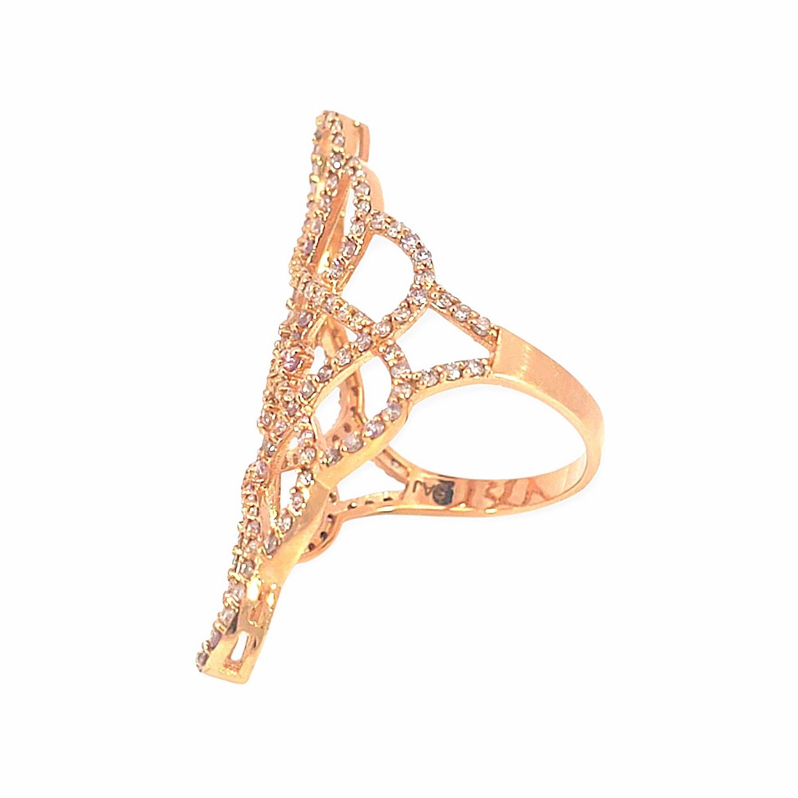 Diamond Ring 14k Rose Gold, 1.46 ct — As new (N) Rings