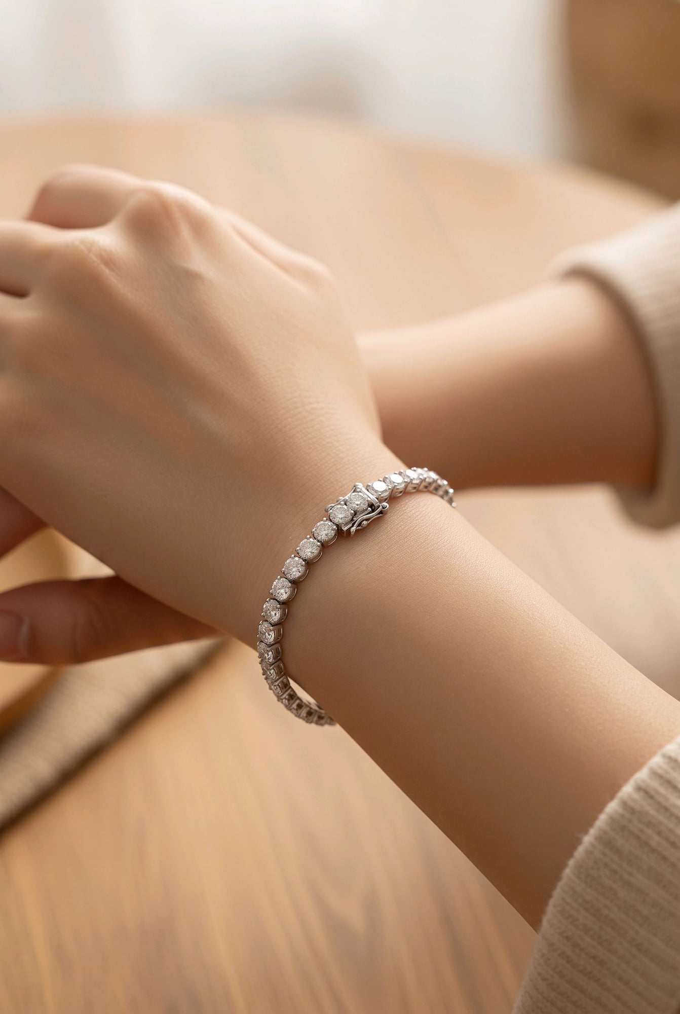 23.73ct Labor Diamant Armband 18k Weissgold — Neuwertig (N) Armbänder