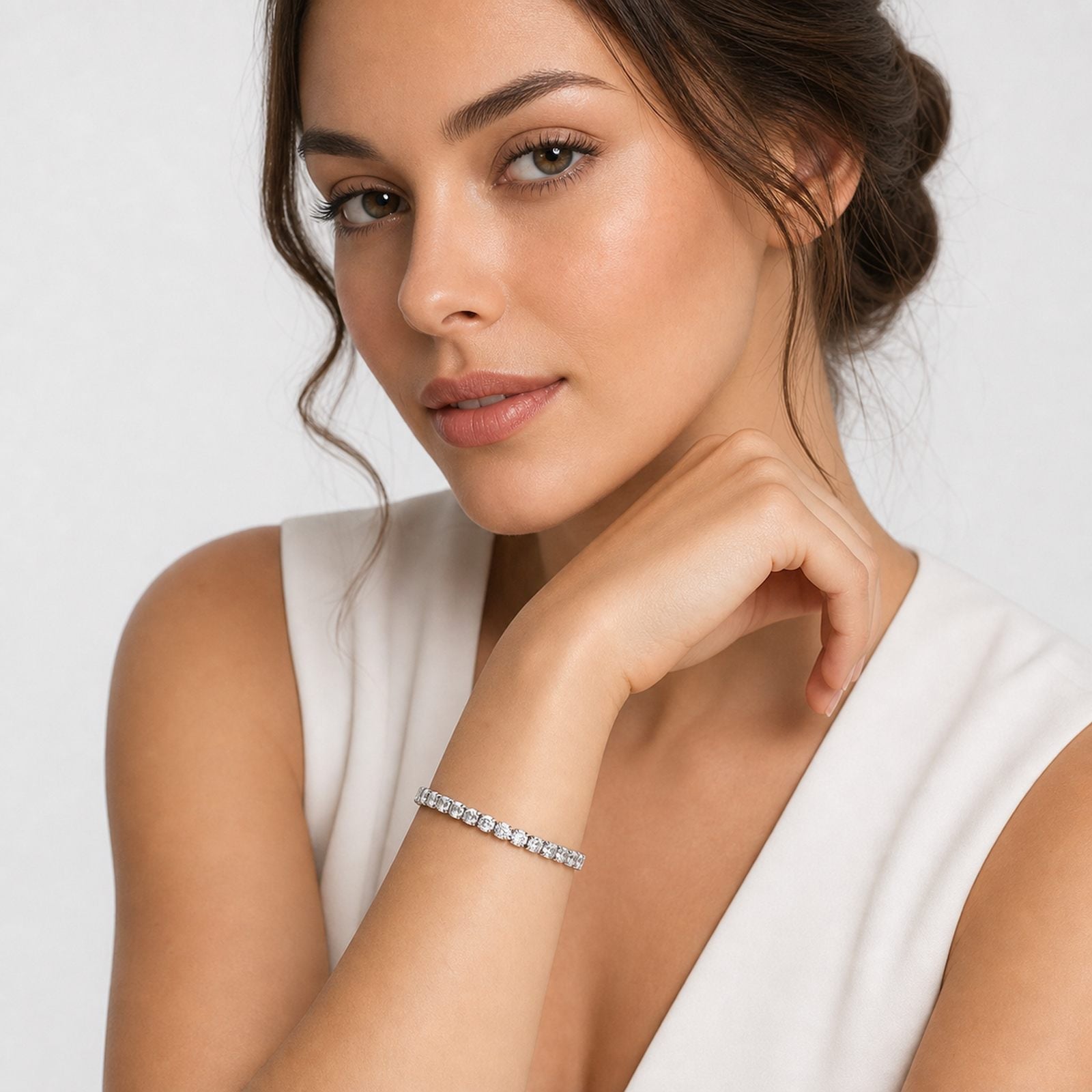 9.03ct Labor Diamant Armband 14k Weissgold — As new (N) Bracelets