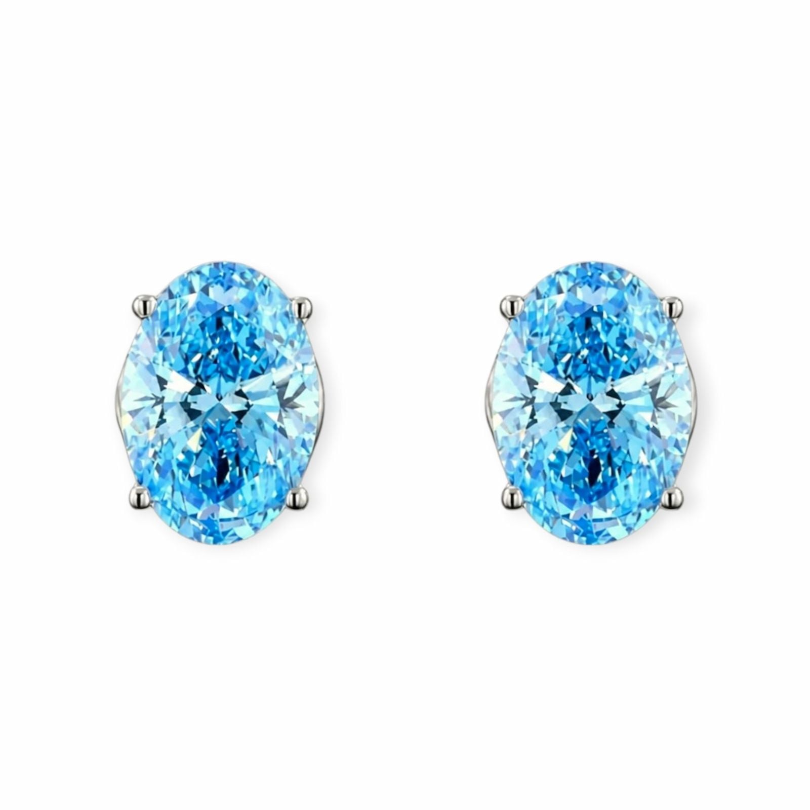 4.05ct Labor Diamant Ohrringe 18k Weissgold — As new (N) Earrings