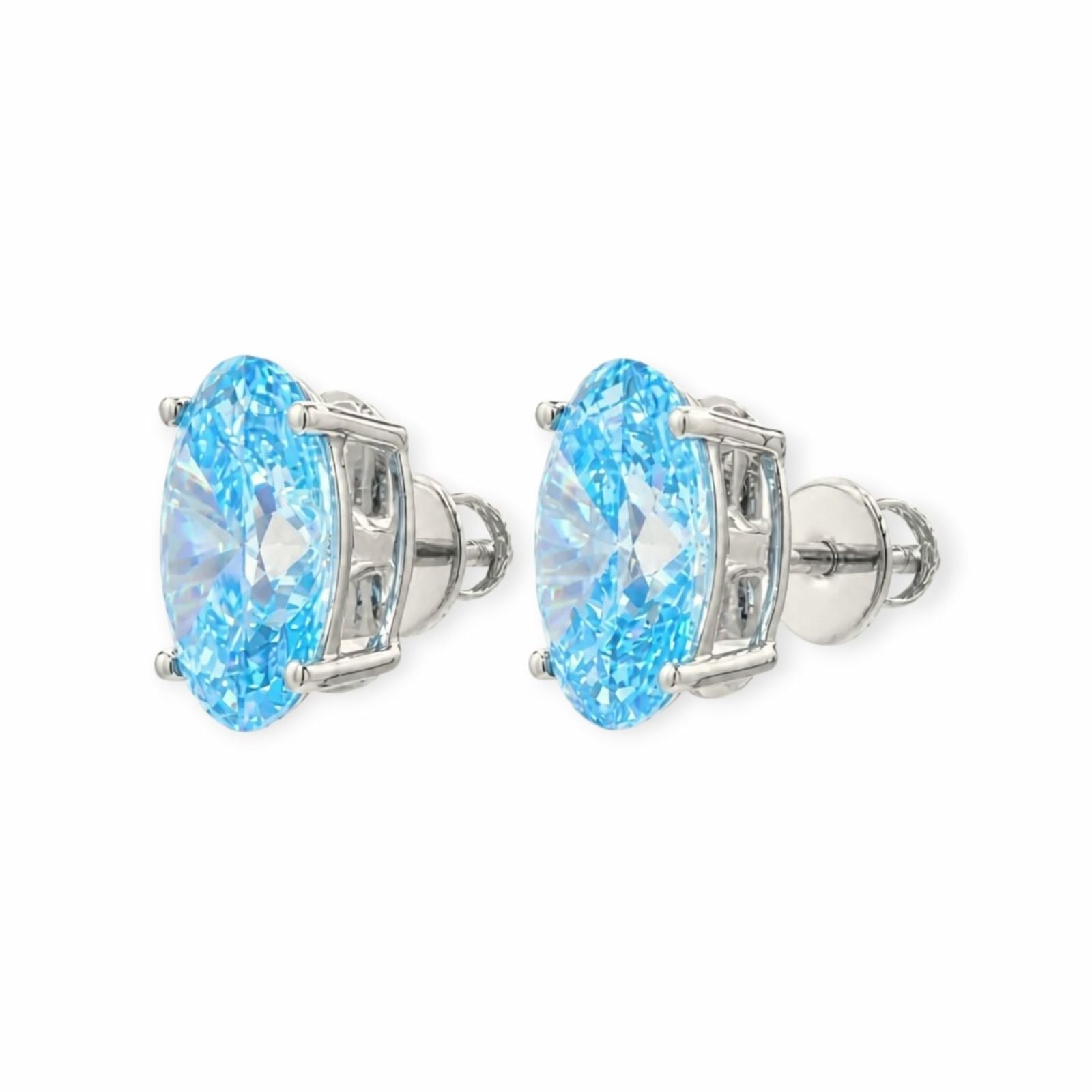4.05ct Labor Diamant Ohrringe 18k Weissgold — As new (N) Earrings