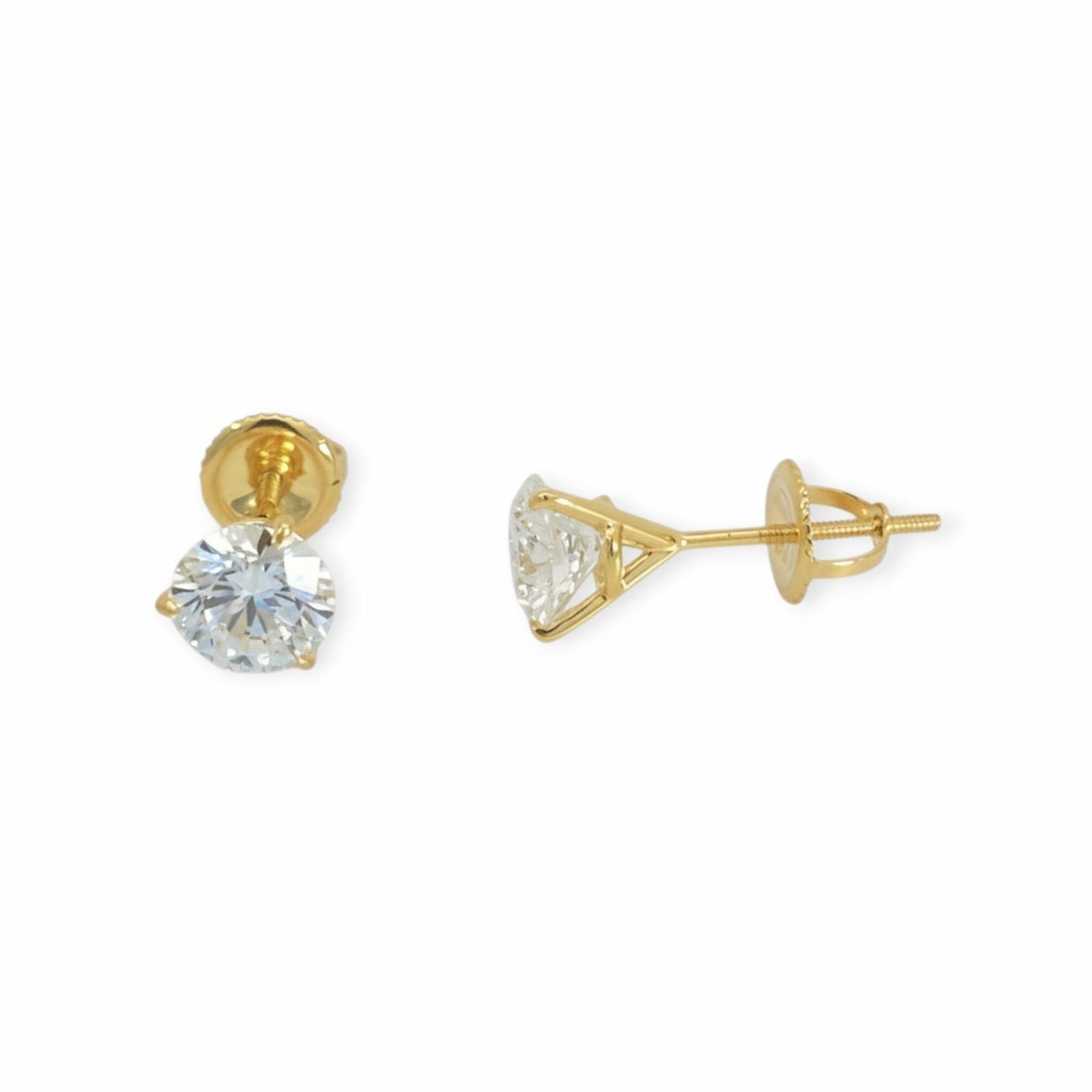 2.09ct Labor Diamant Ohrringe 14k Gelbgold — As new (N) Earrings