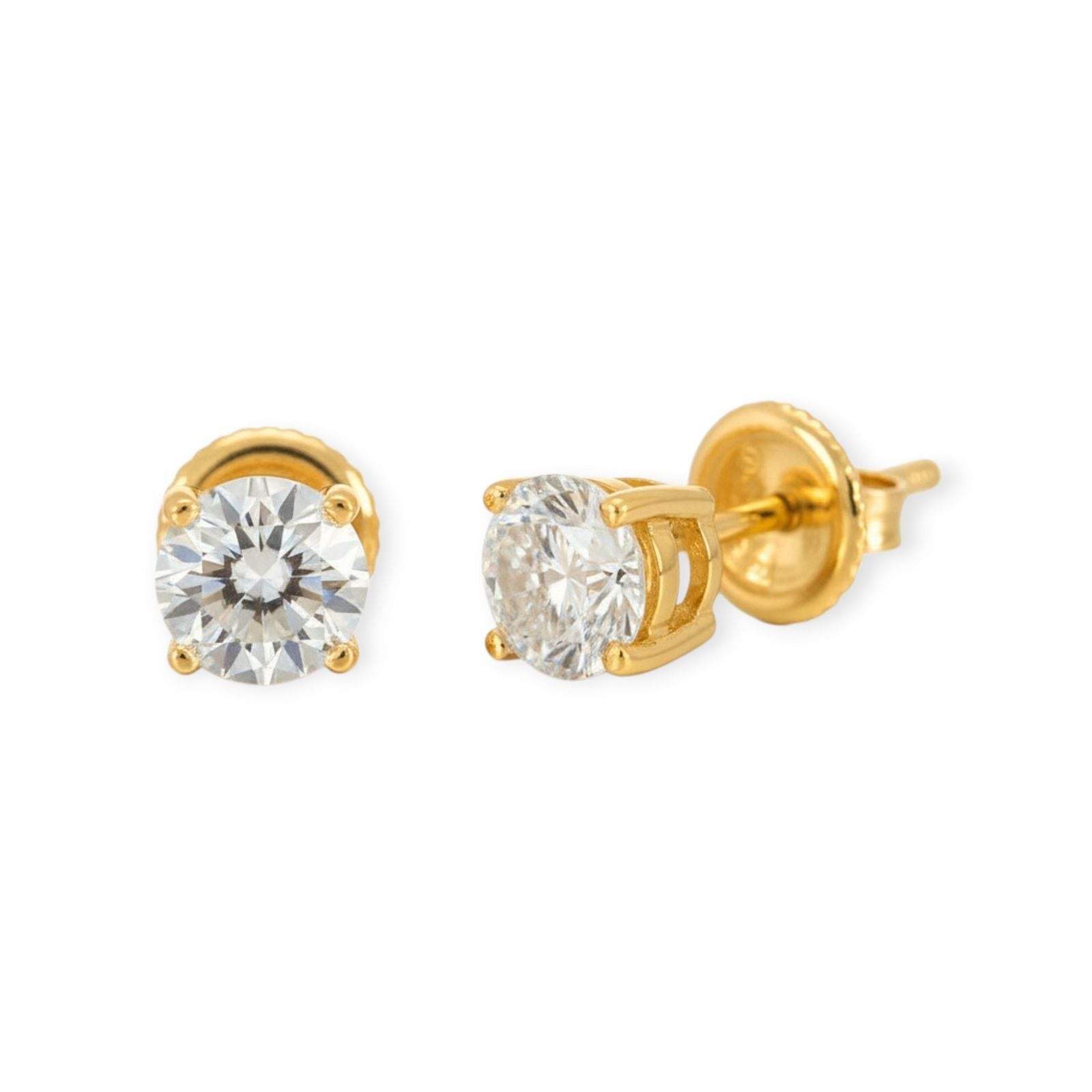 0.97ct Labor Diamant Ohrringe 14k Gelbgold — Neuwertig (N) Ohrringe