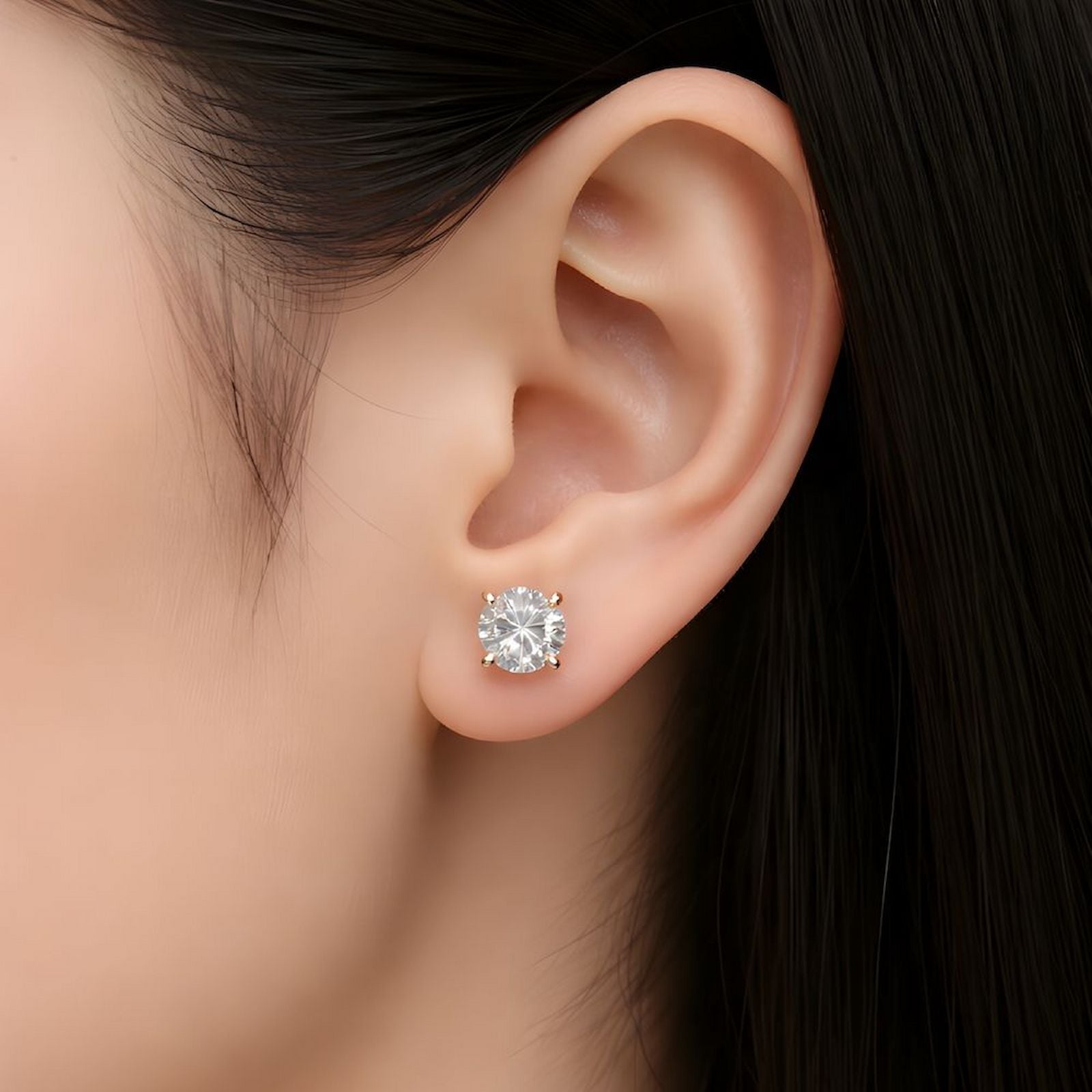 0.97ct Labor Diamant Ohrringe 14k Gelbgold — Neuwertig (N) Ohrringe