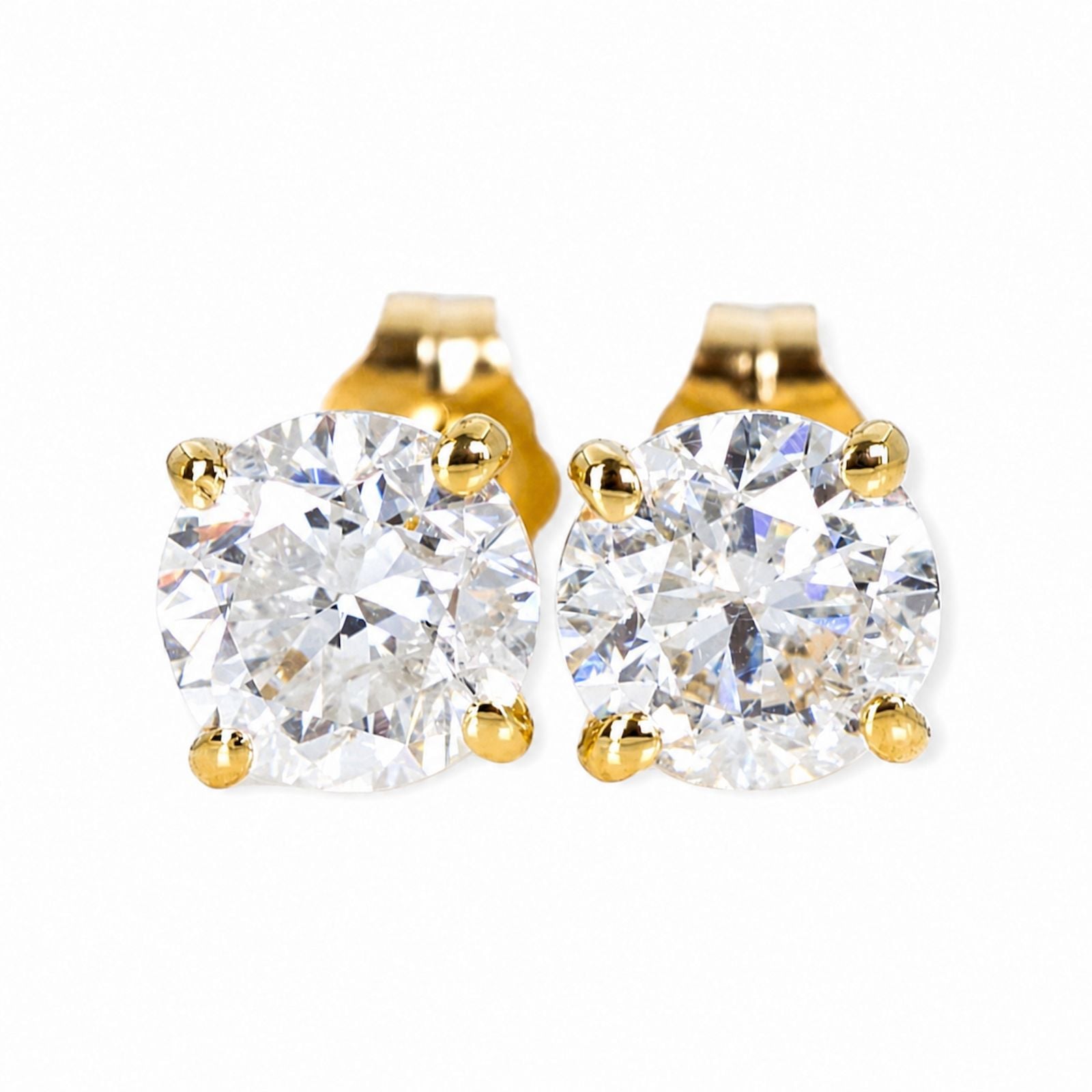 2.05ct Diamant Ohrringe 14k Gelbgold — As new (N) Earrings
