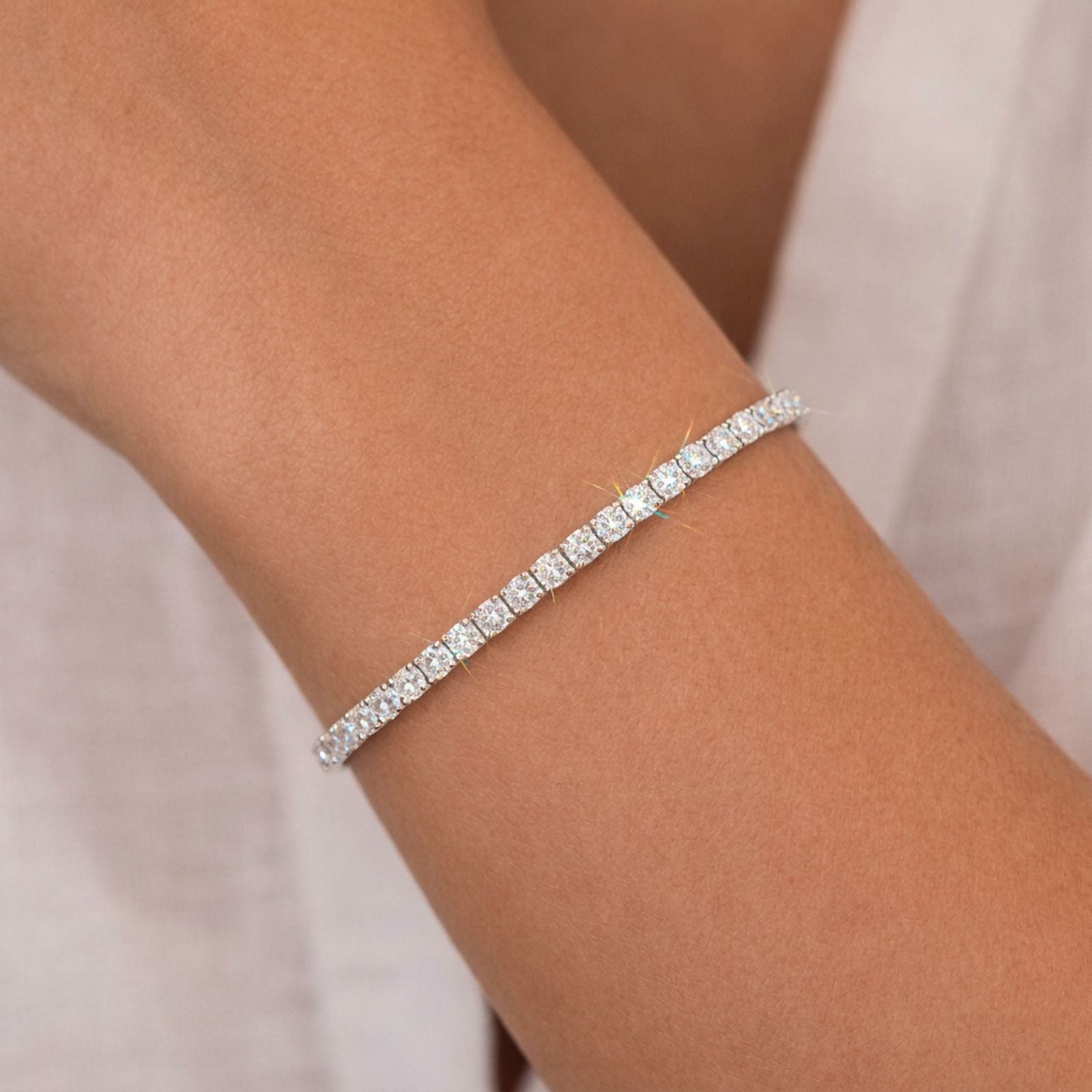 5.80ct Diamant Armband 14k Weissgold — Come nuovo (N) Braccialetti