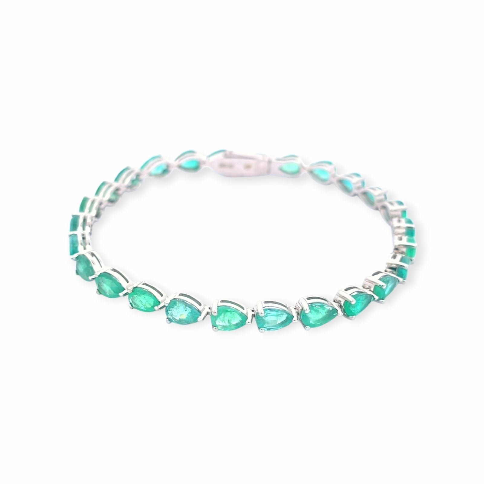 10.34ct Emerald Bracelet 14k White Gold — As new (N) Bracelets