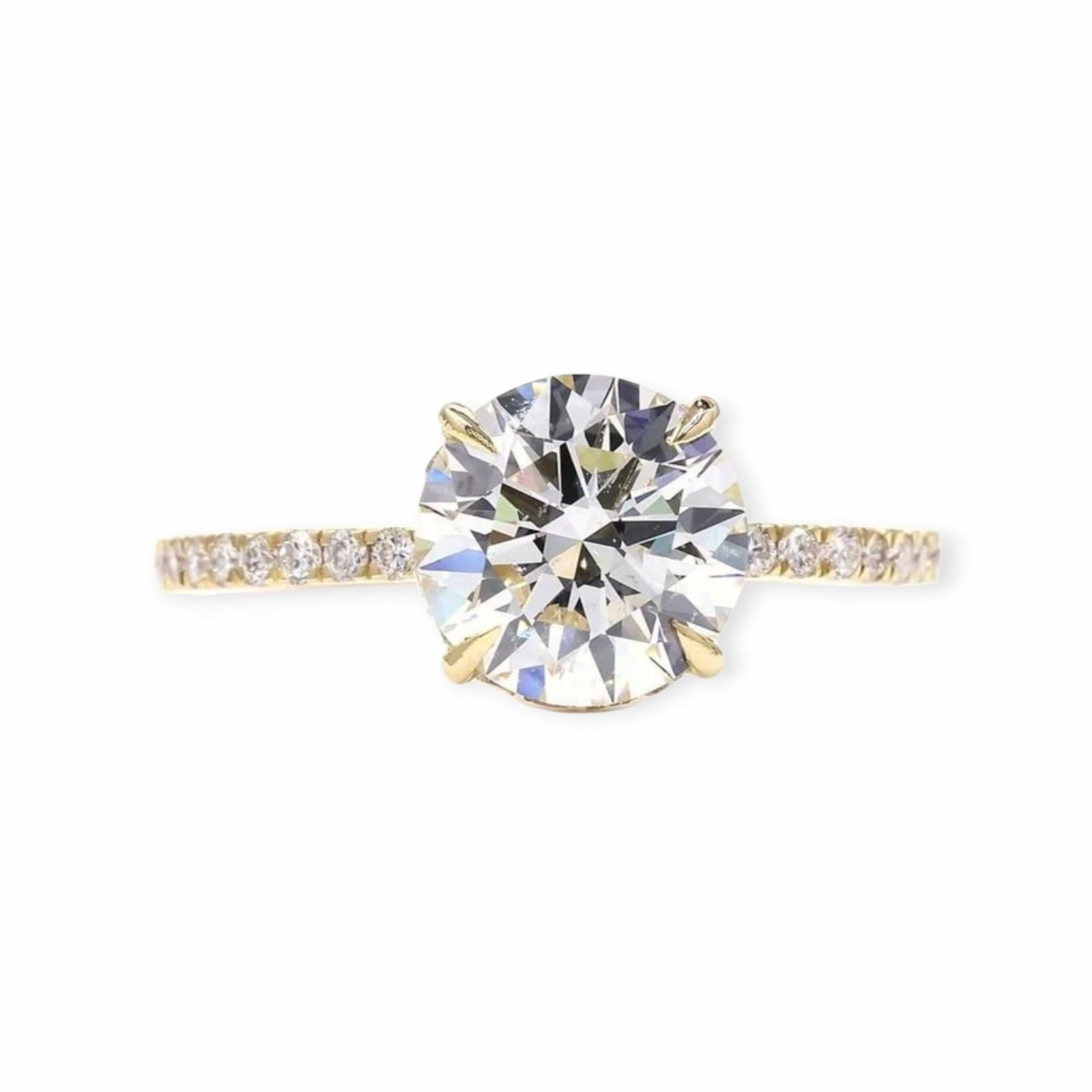 Lab-Grown Diamond Ring 18k Yellow Gold, 2.09 ct with 0.48 ct Lab-Grown Diamonds — As new (N) Rings