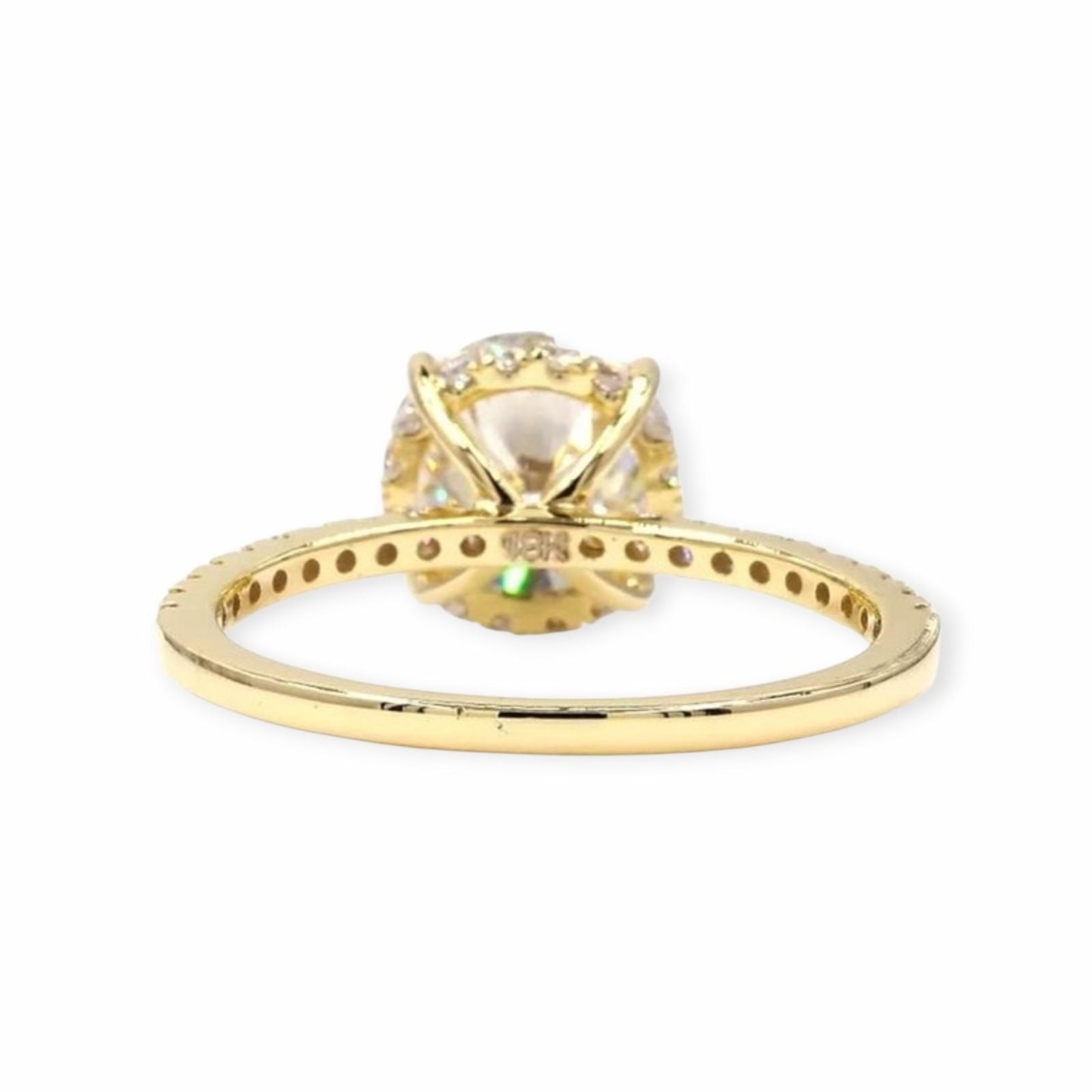 Lab-Grown Diamond Ring 18k Yellow Gold, 2.09 ct with 0.48 ct Lab-Grown Diamonds — As new (N) Rings