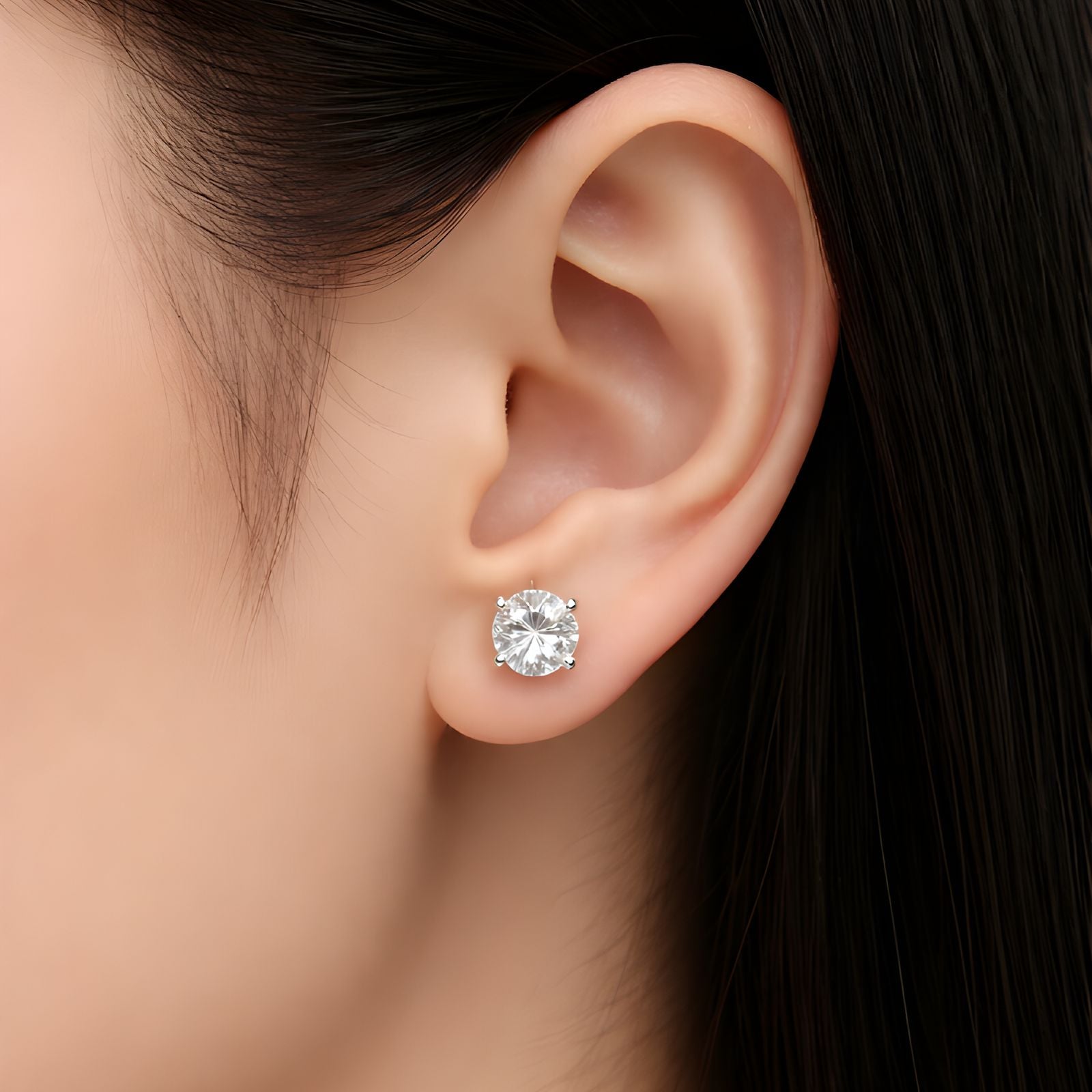 0.97ct Labor Diamant Ohrringe 14k Weissgold — Neuwertig (N) Ohrringe