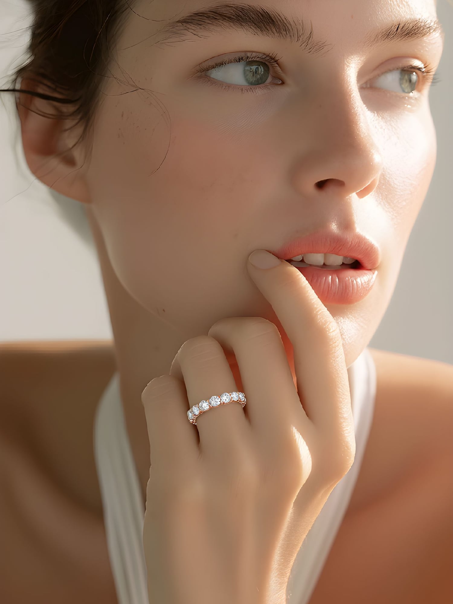 5.20ct Alliance Diamant Ring 14k Roségold — Neuwertig (N) Ringe