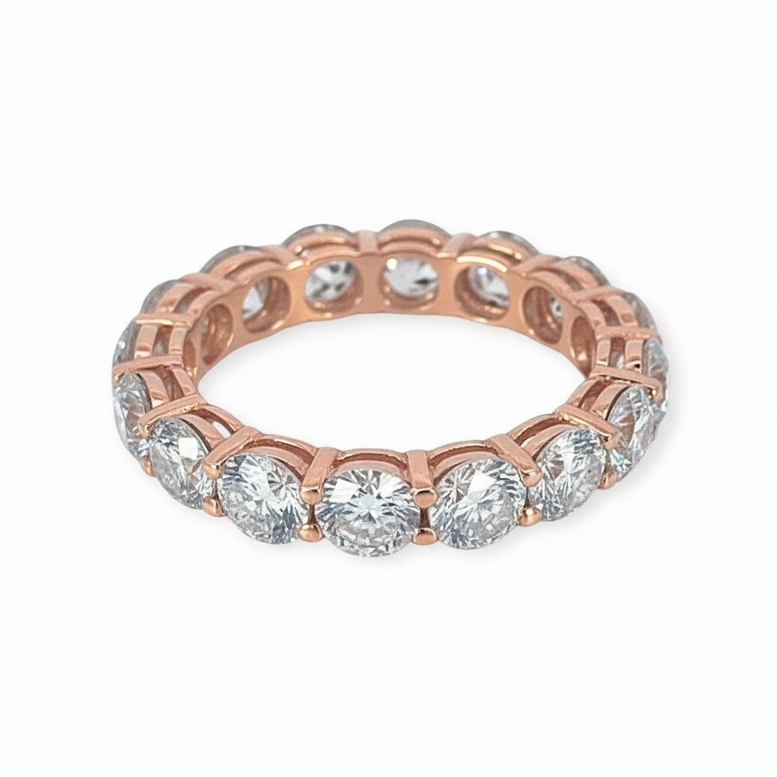 5.20ct Alliance Diamant Ring 14k Roségold — Neuwertig (N) Ringe