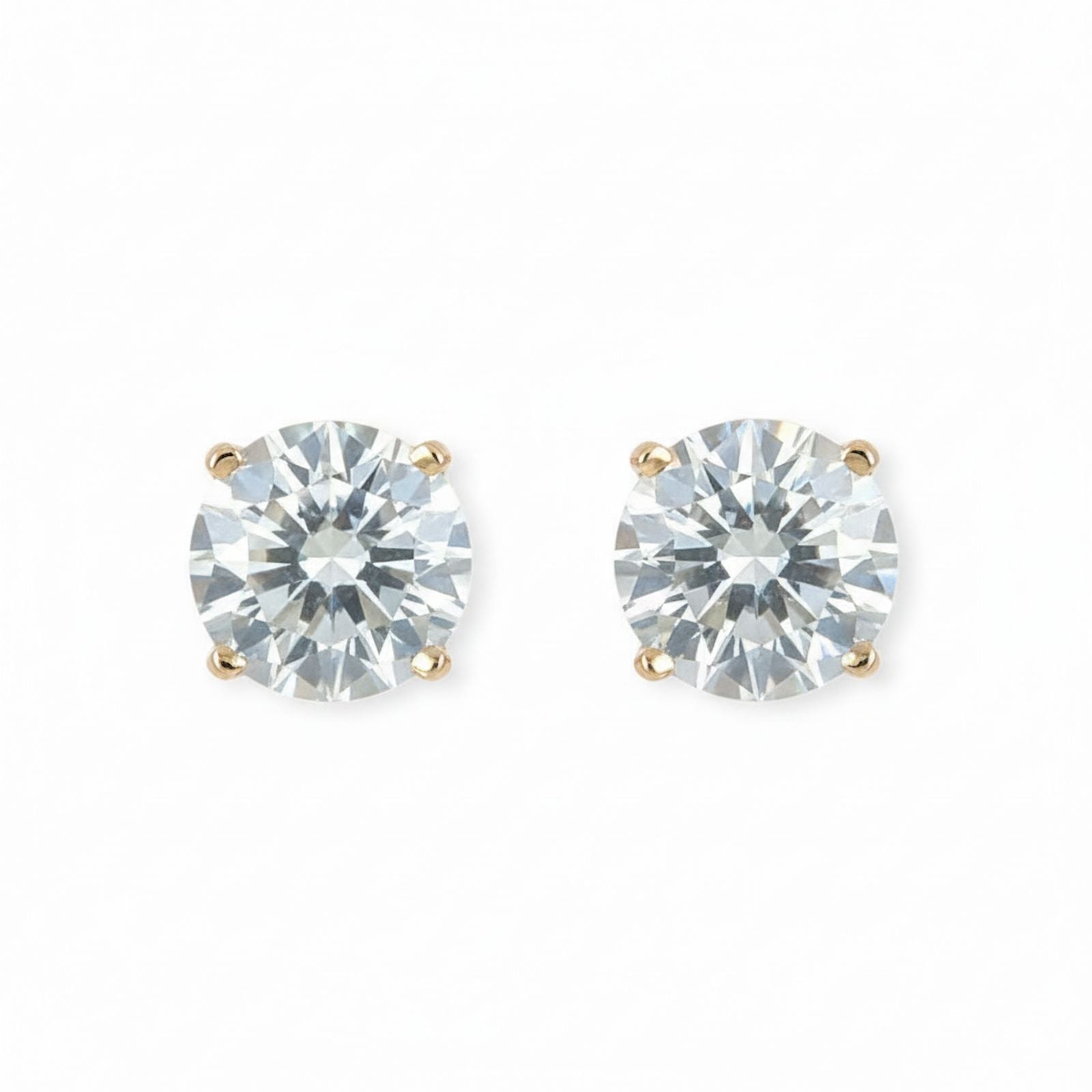 2.38ct Diamond Earrings 14k Yellow Gold — As new (N) Earrings