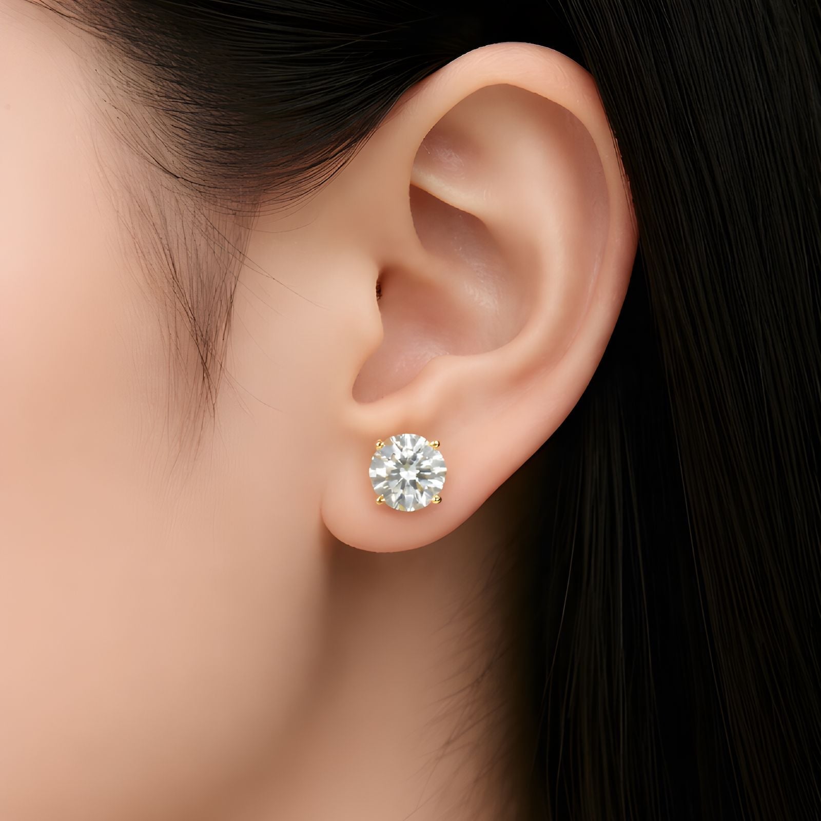 2.38ct Diamond Earrings 14k Yellow Gold — As new (N) Earrings