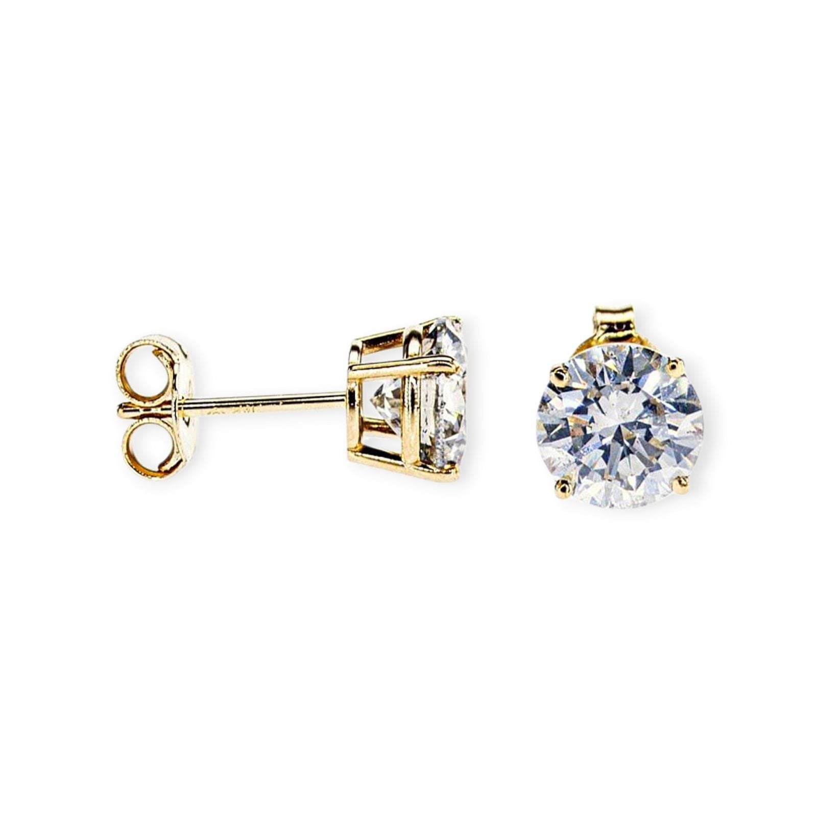 2.38ct Diamond Earrings 14k Yellow Gold — As new (N) Earrings