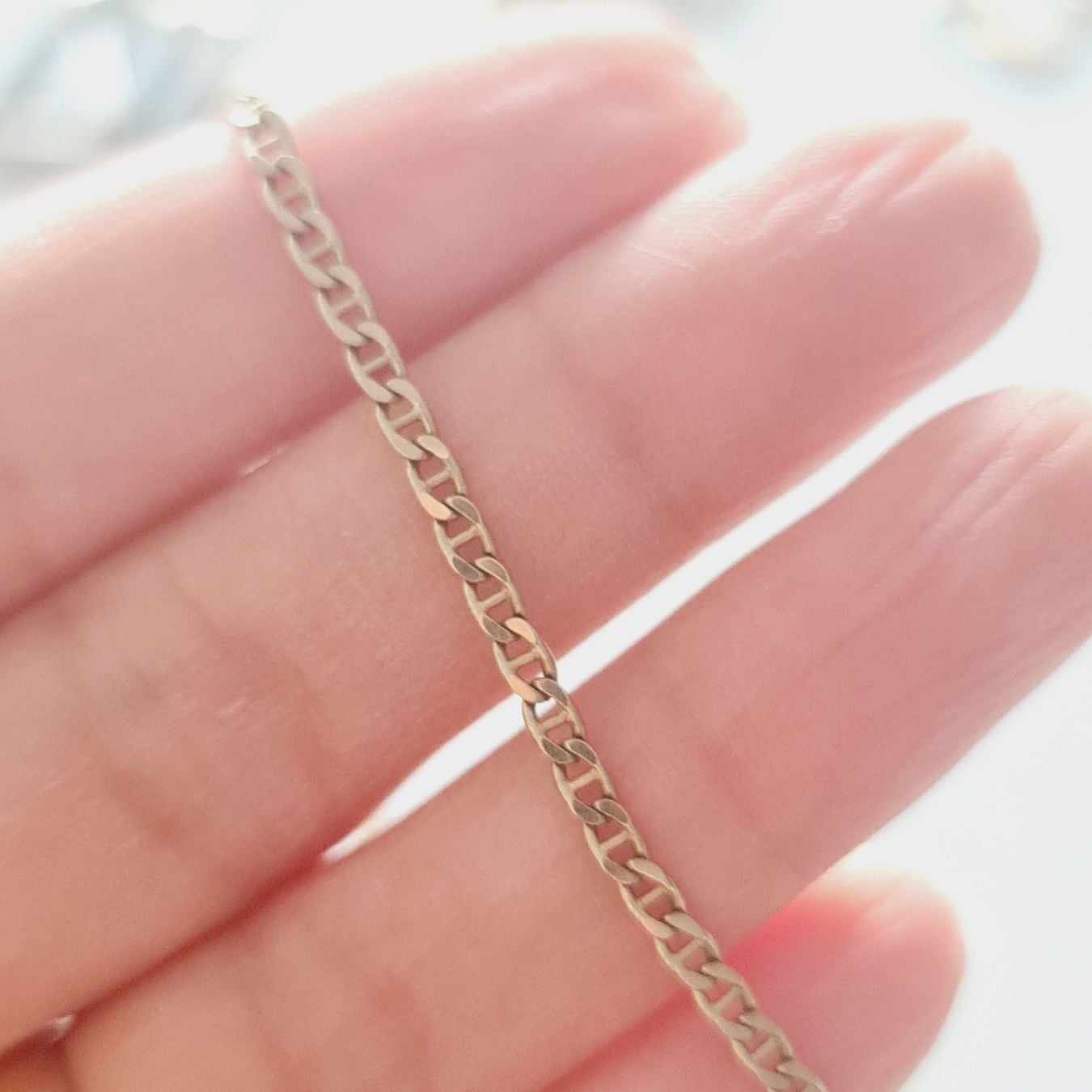 Anklet with curb link pattern in 333 8 KT yellow gold — Good (VG) Bracelets
