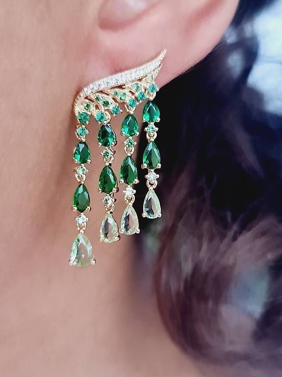 Shimmering Gold-Plated 925 Silver Earrings — Mint (M) Earrings