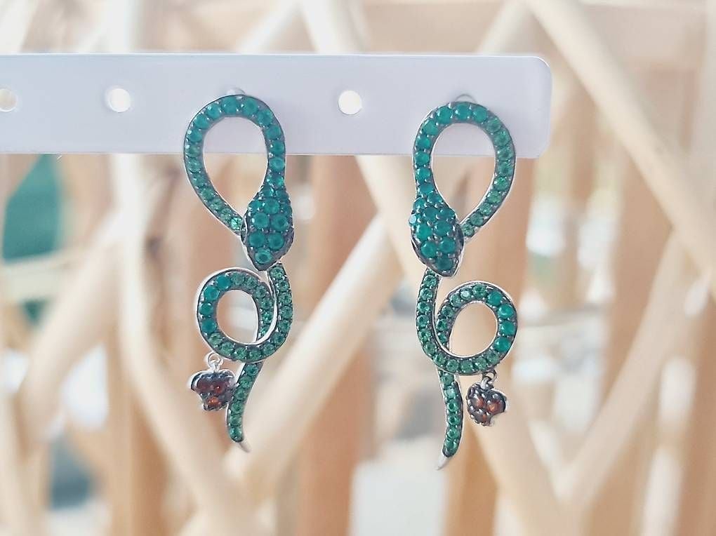 Snake Earrings with Apple 925 Silver — Mint (M) Earrings