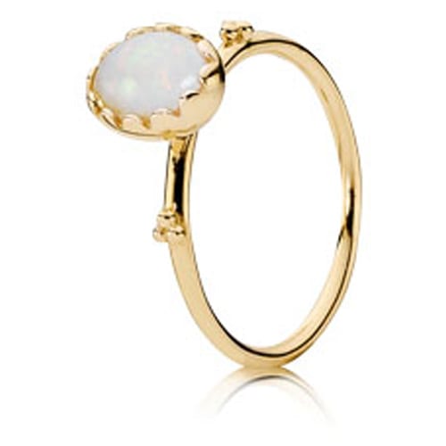 White Opal Ring, 14K Gold